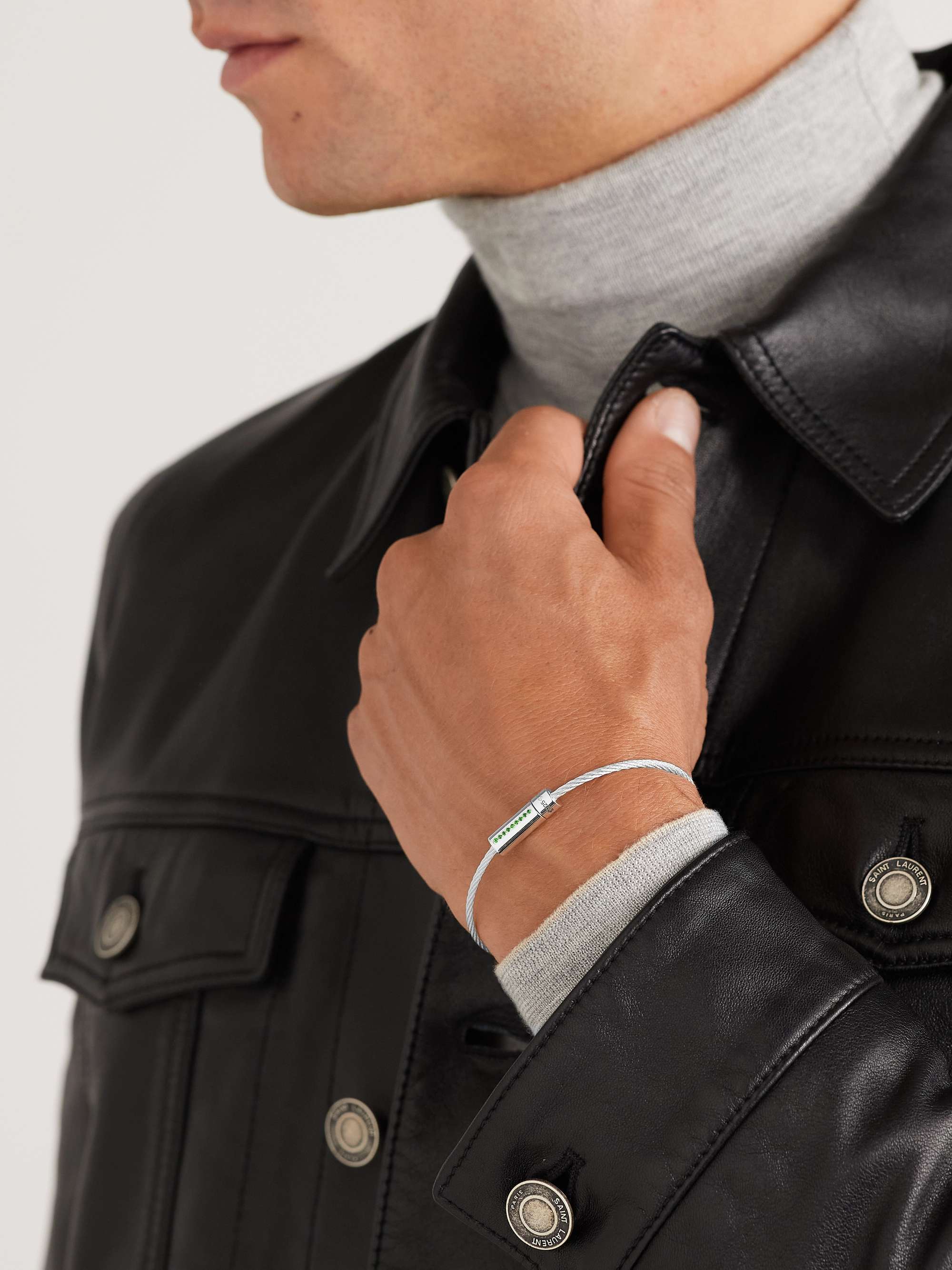 LE GRAMME 7g Recycled Sterling Silver Tsavorite Bracelet