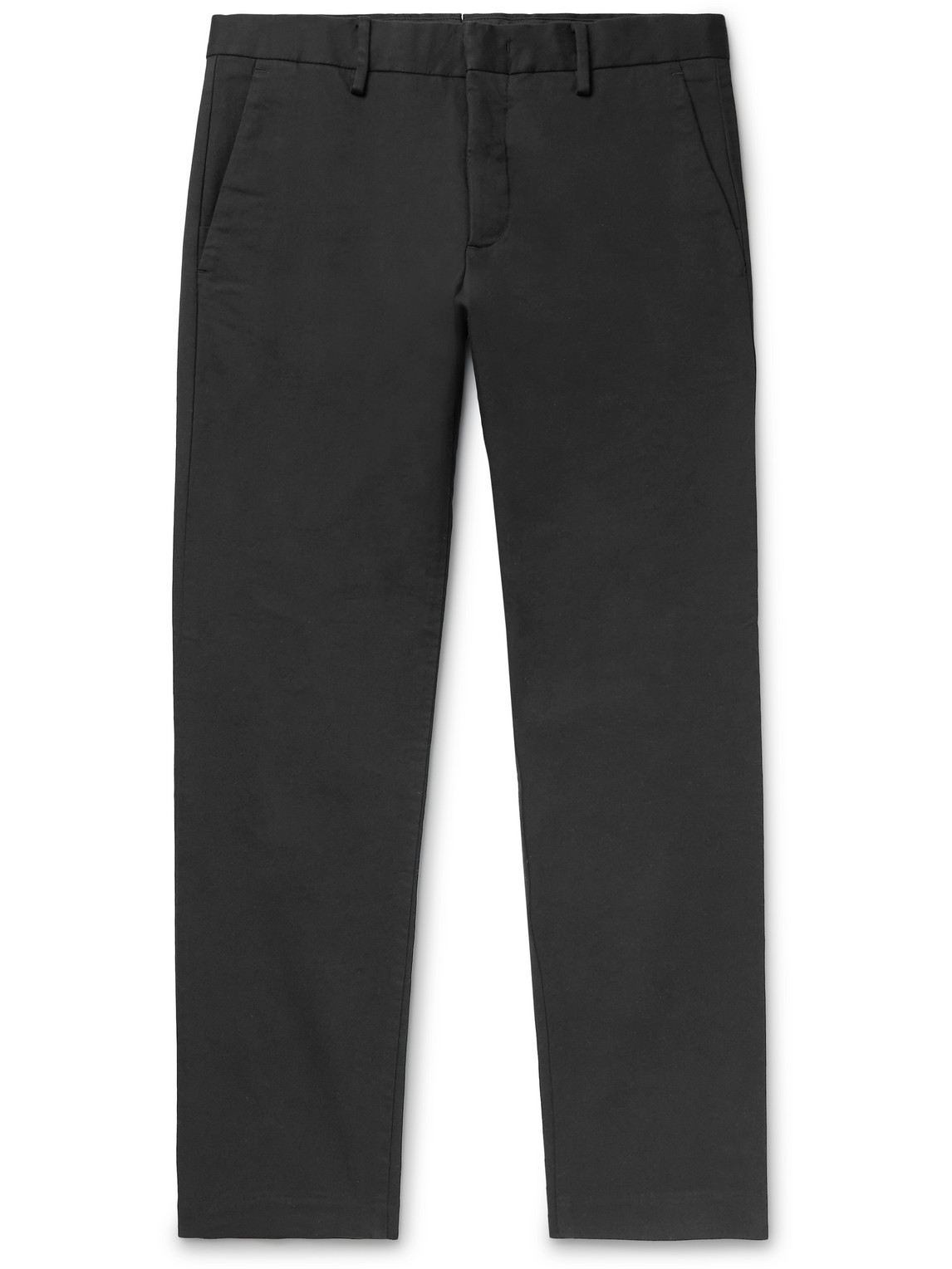 Nn07 Theo Tapered Stretch Organic Cotton-twill Chinos In Black