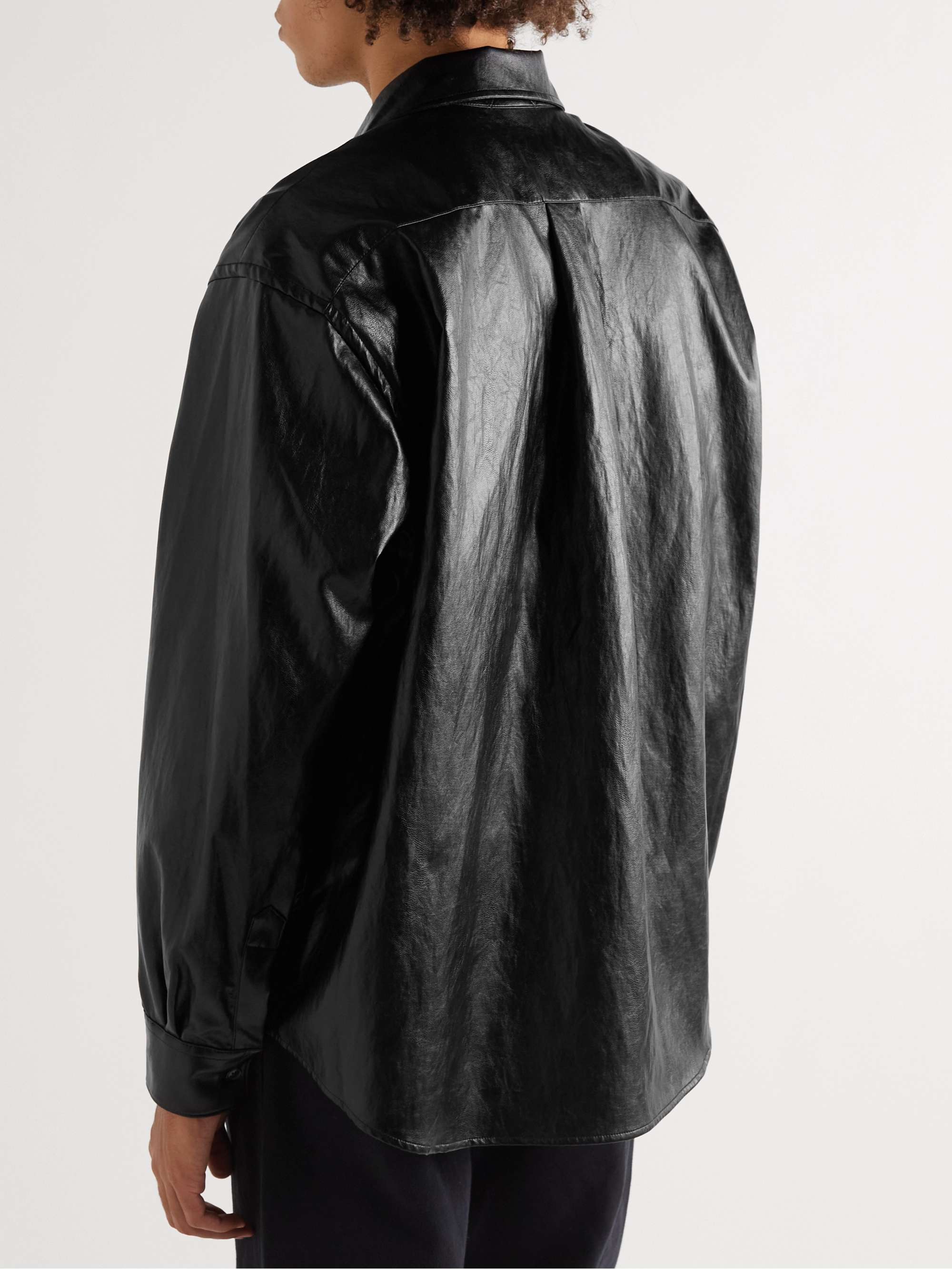 OUR LEGACY Coco 70s Crinkled Faux Leather Shirt