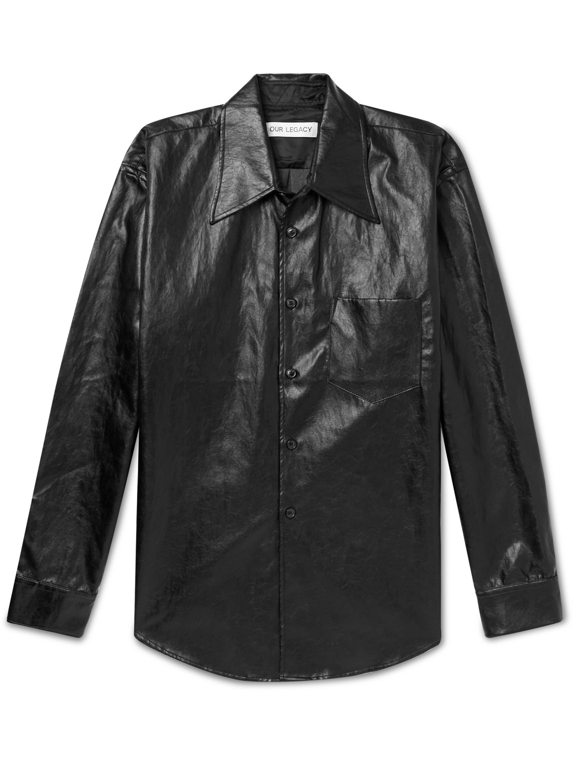 Our Legacy Coco 70s Crinkled Faux Leather Shirt