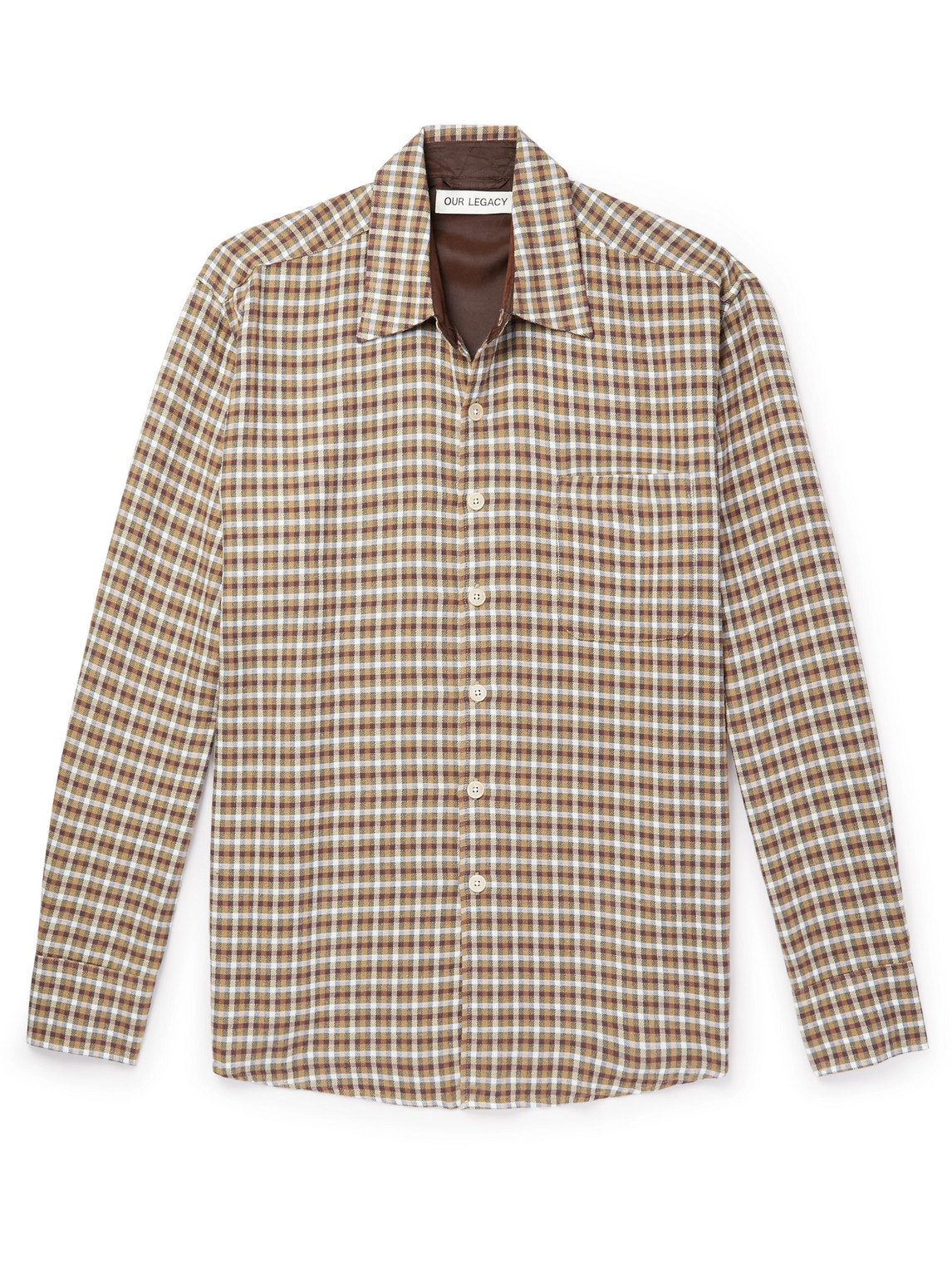 Above Checked Linen Shirt In Green