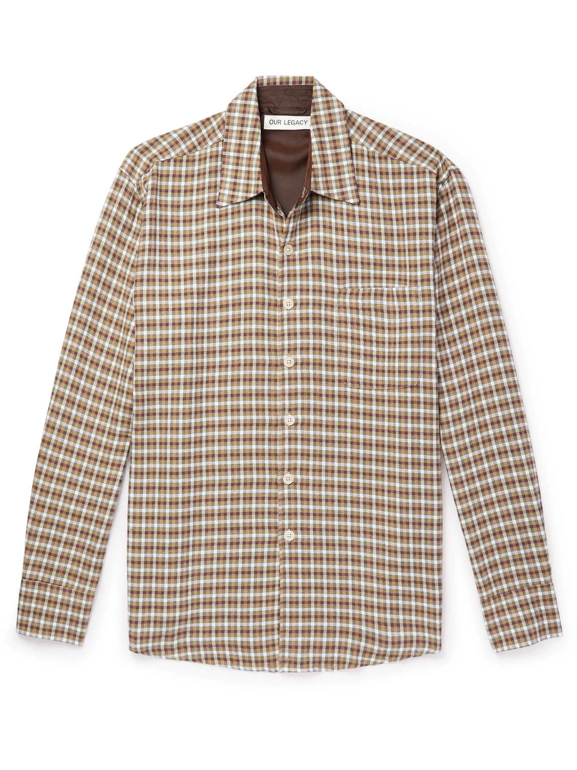 Above Checked Linen Shirt In Green Above Checked Linen Shirt In Green