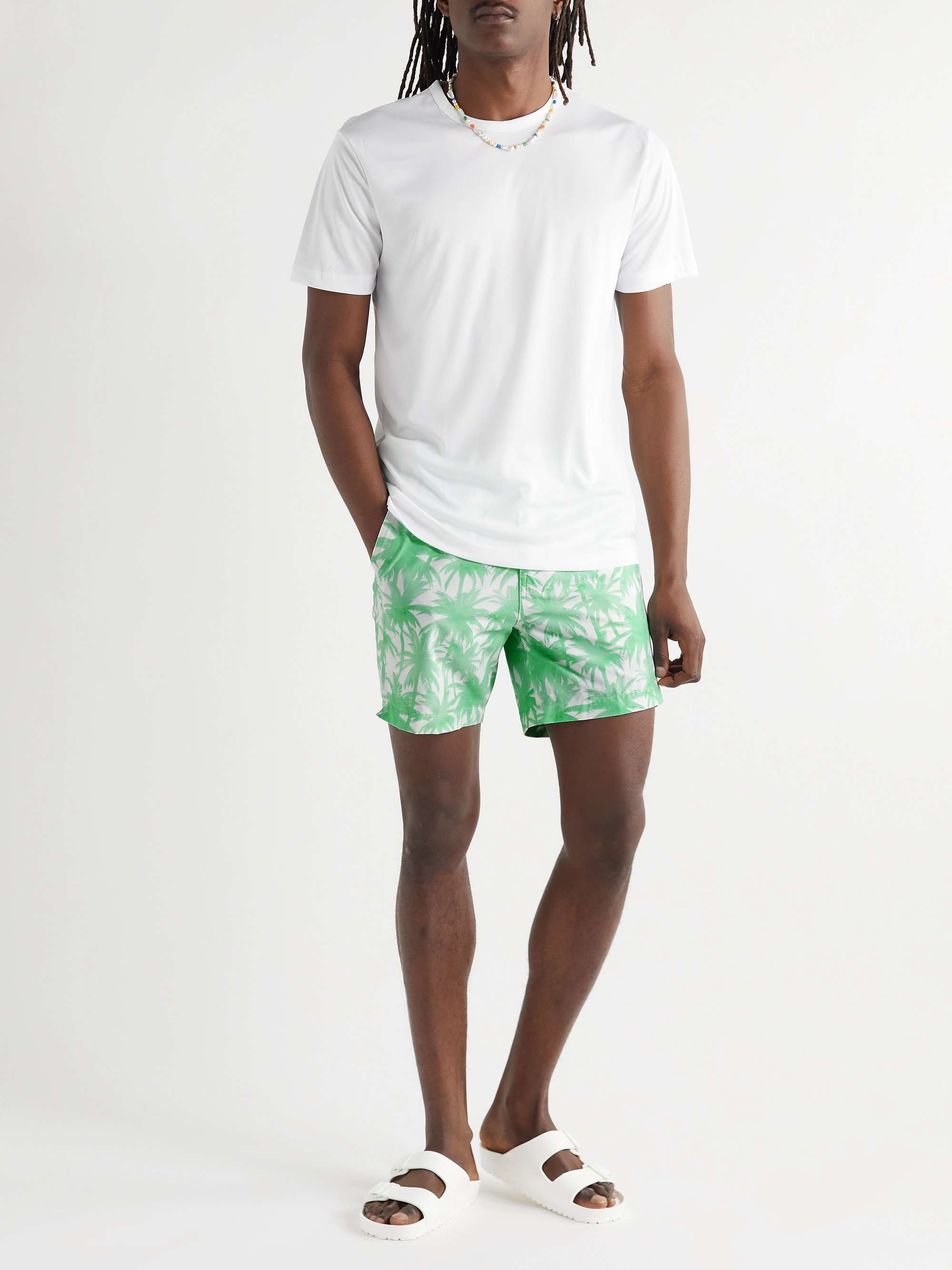 ONIA Calder Printed Mid-Length Swim Shorts for Men | MR PORTER