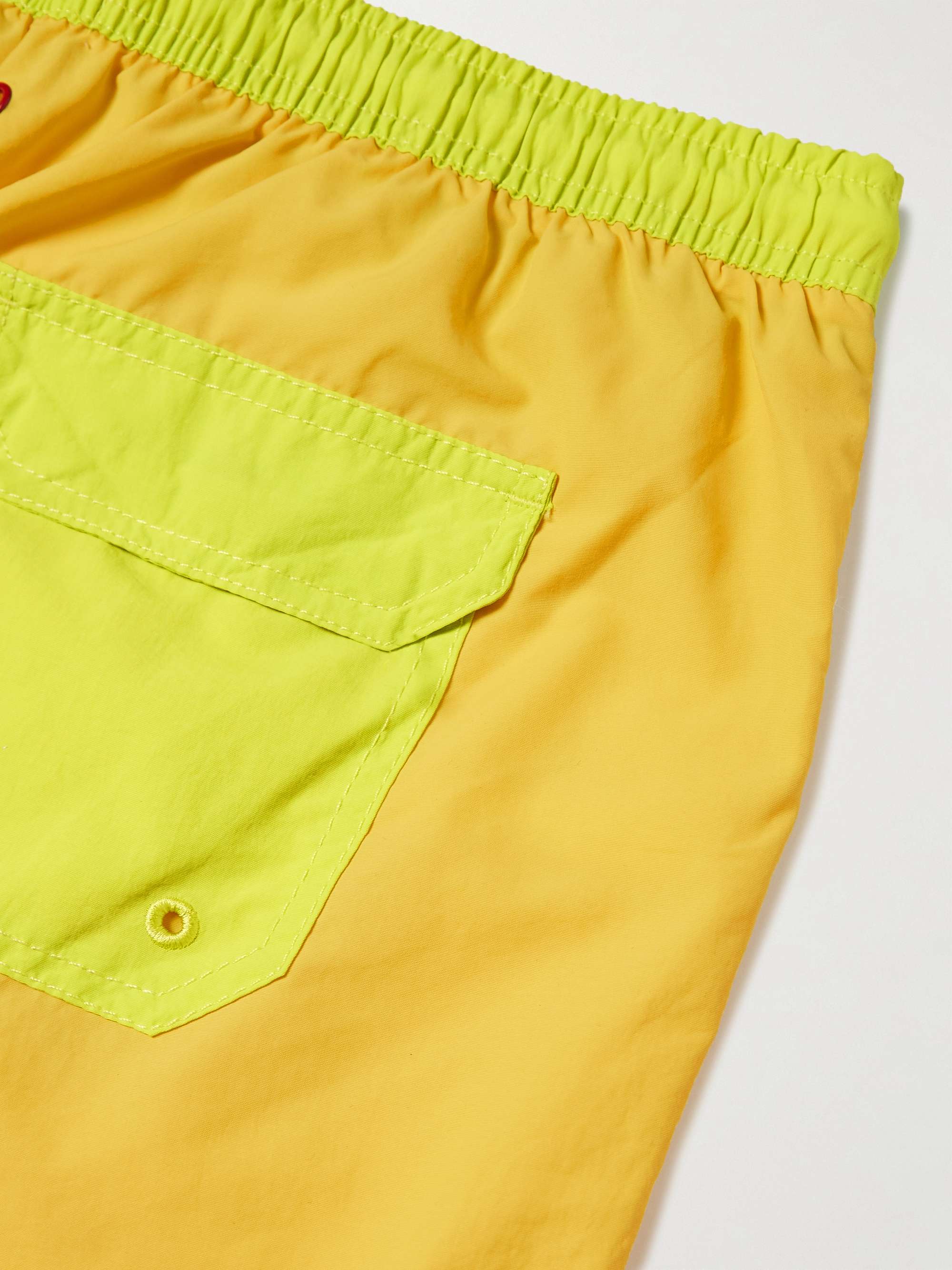 SOLID & STRIPED The Classic Straight-Leg Mid-Length Colour-Block Swim Shorts
