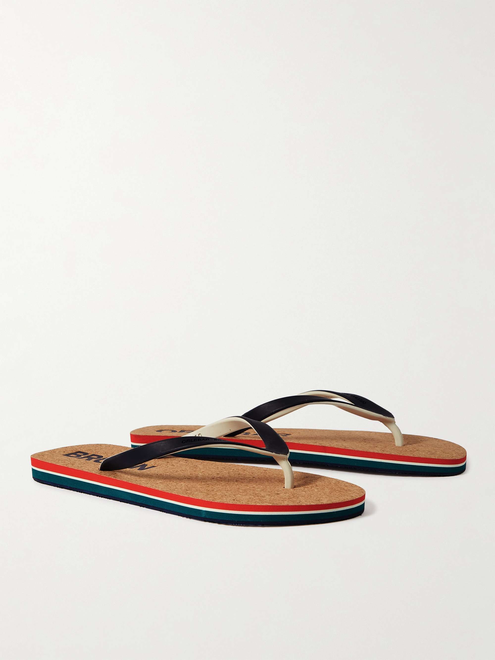 ORLEBAR BROWN Haston Logo-Debossed Rubber and Cork Flip Flops