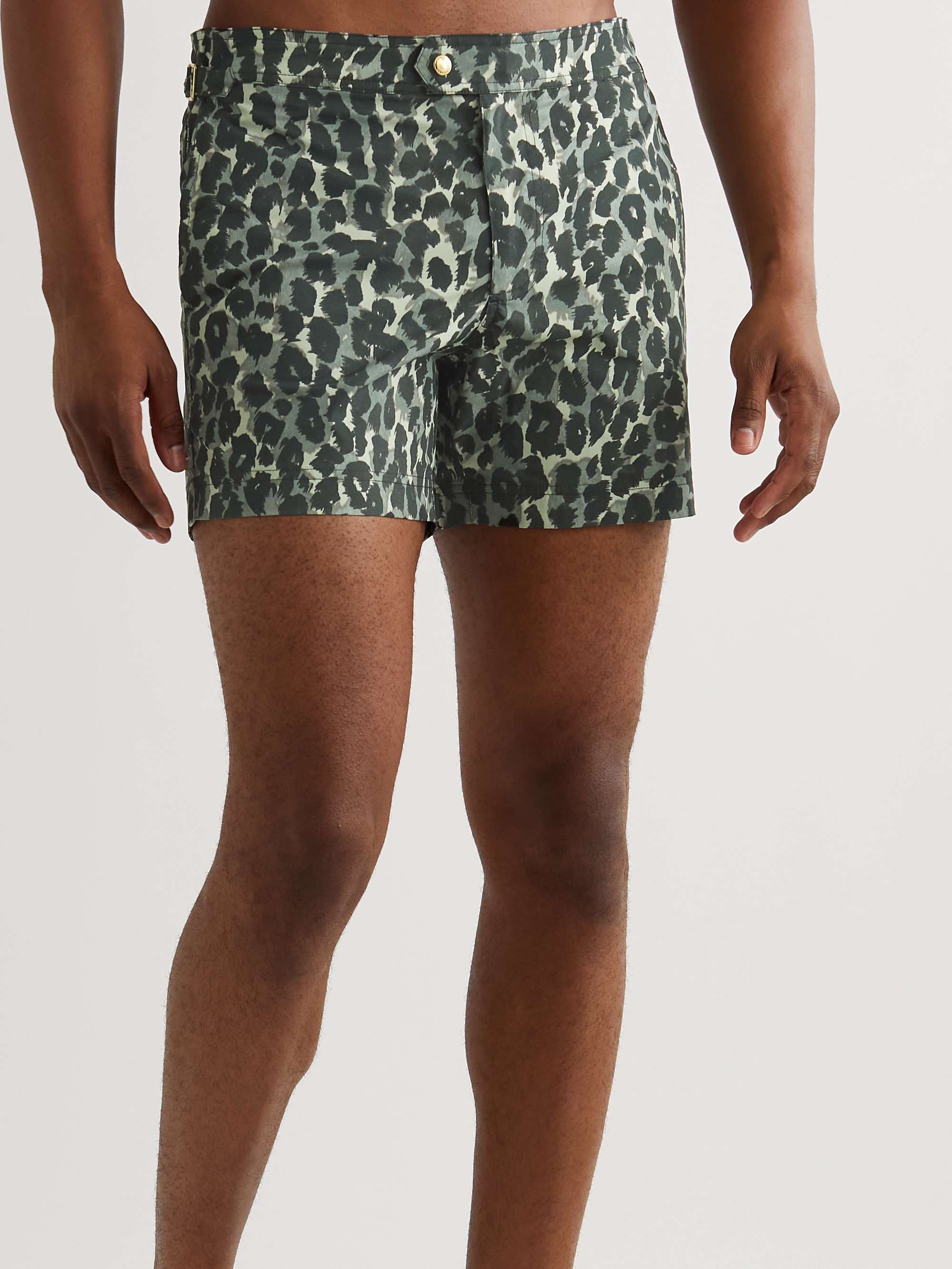TOM FORD SlimFit ShortLength LeopardPrint Swim Shorts for Men MR
