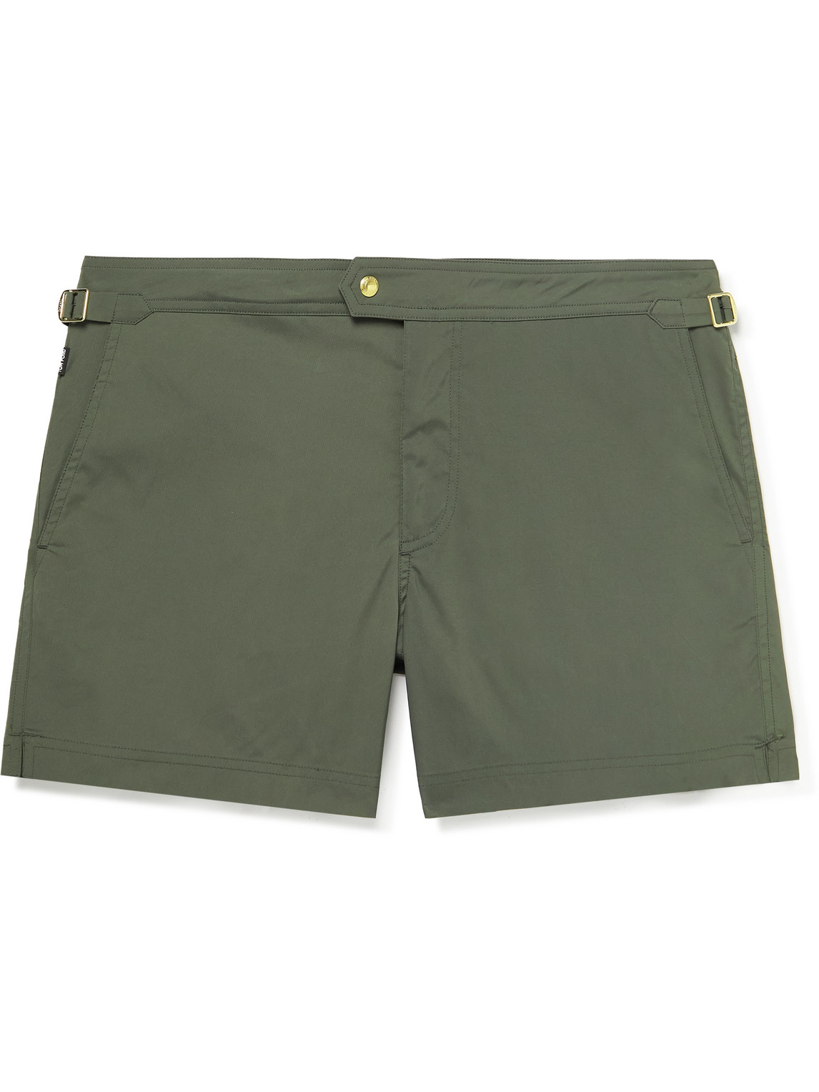 Tom Ford Straight-leg Short-length Swim Shorts In Green