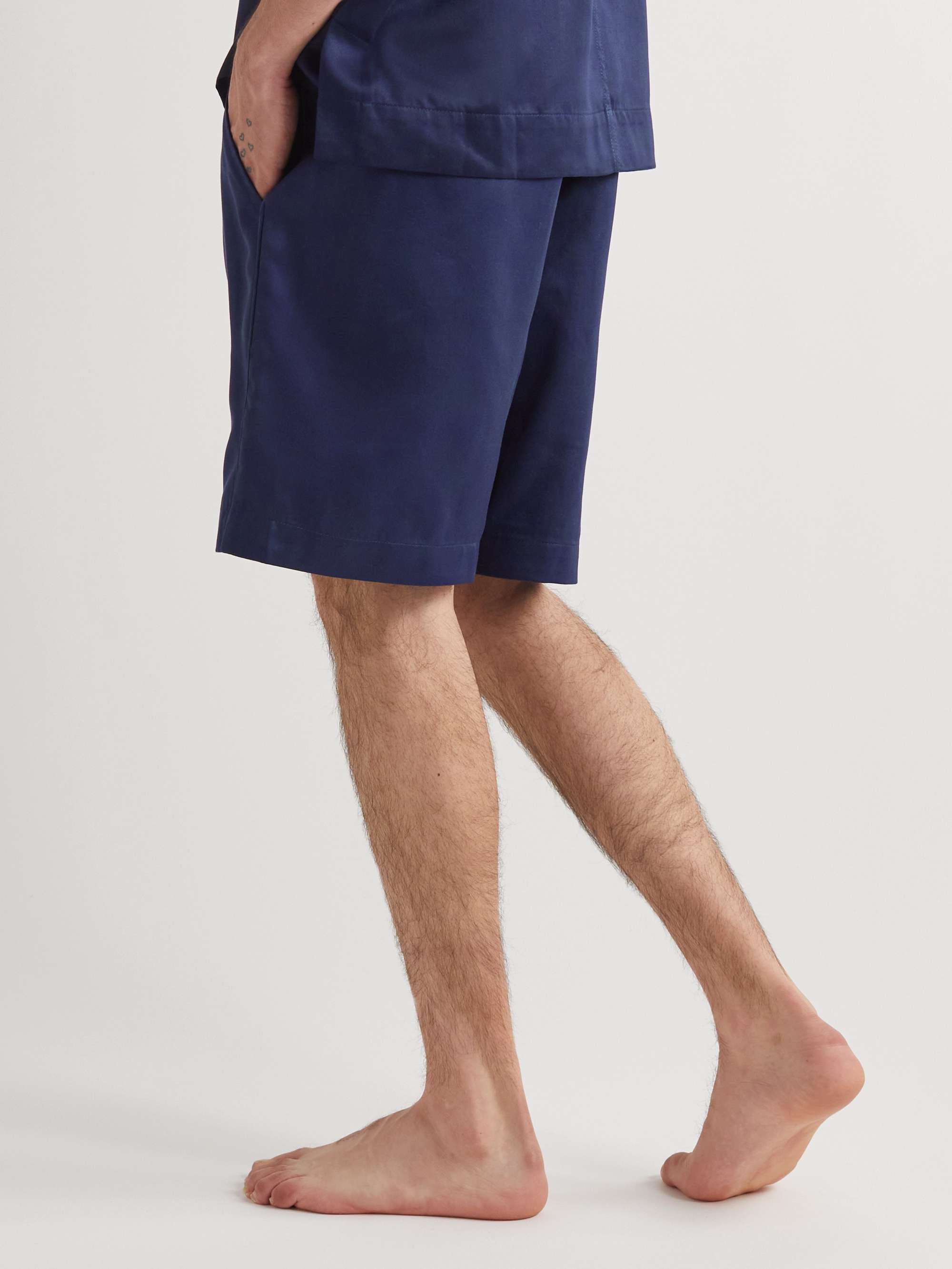 CDLP Home Satin-Trimmed Lyocell-Twill Pyjama Shorts