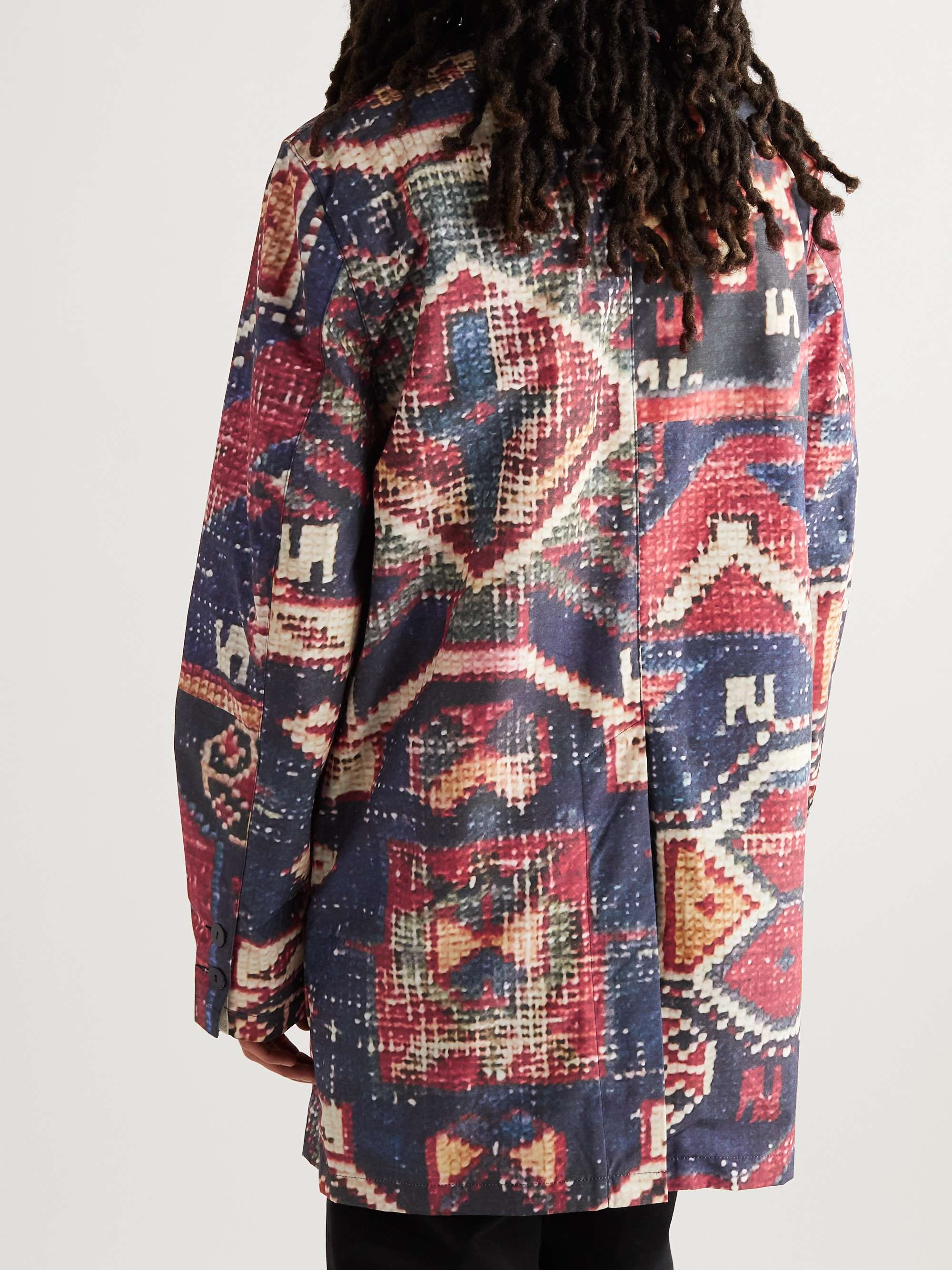 KING KENNEDY RUGS Printed Shell Trench Coat