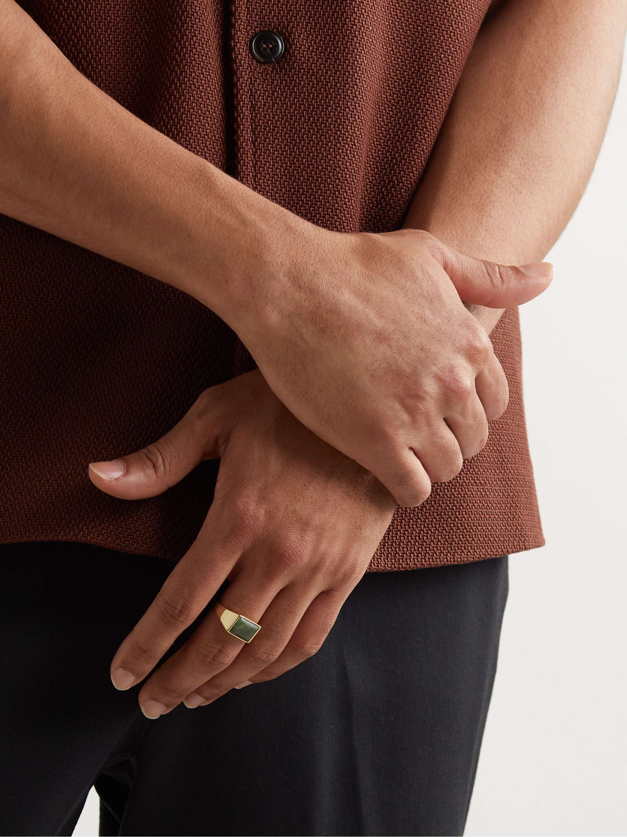 MIANSAI Lennox Gold Vermeil and Jasper Signet Ring