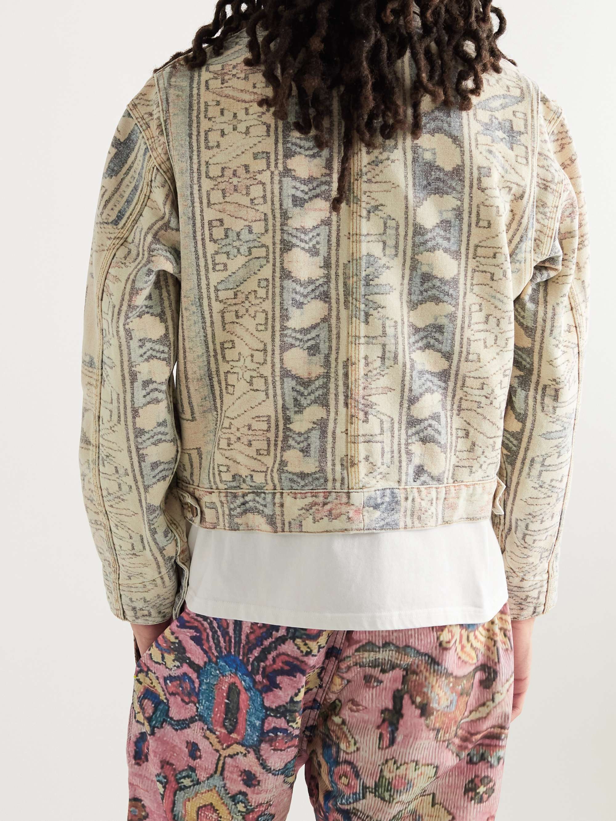KING KENNEDY RUGS Printed Organic Cotton-Canvas Trucker Jacket
