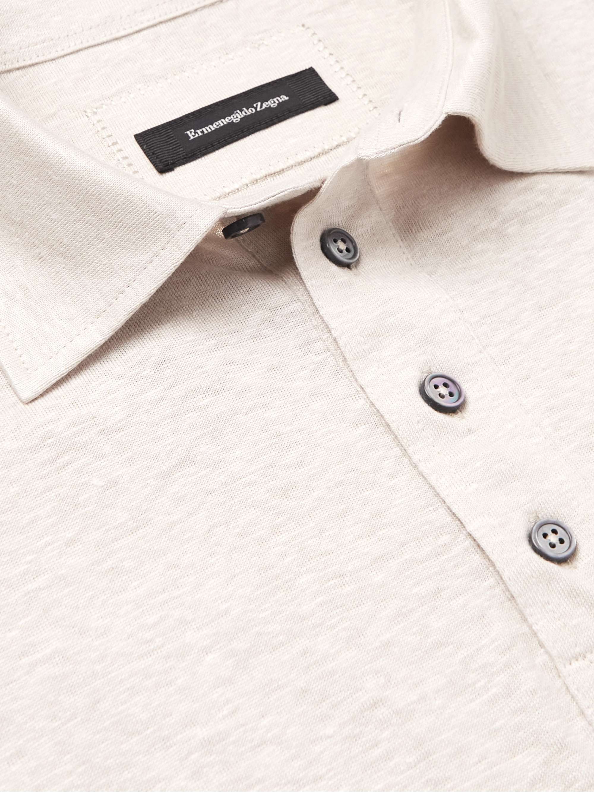ZEGNA Linen Polo Shirt
