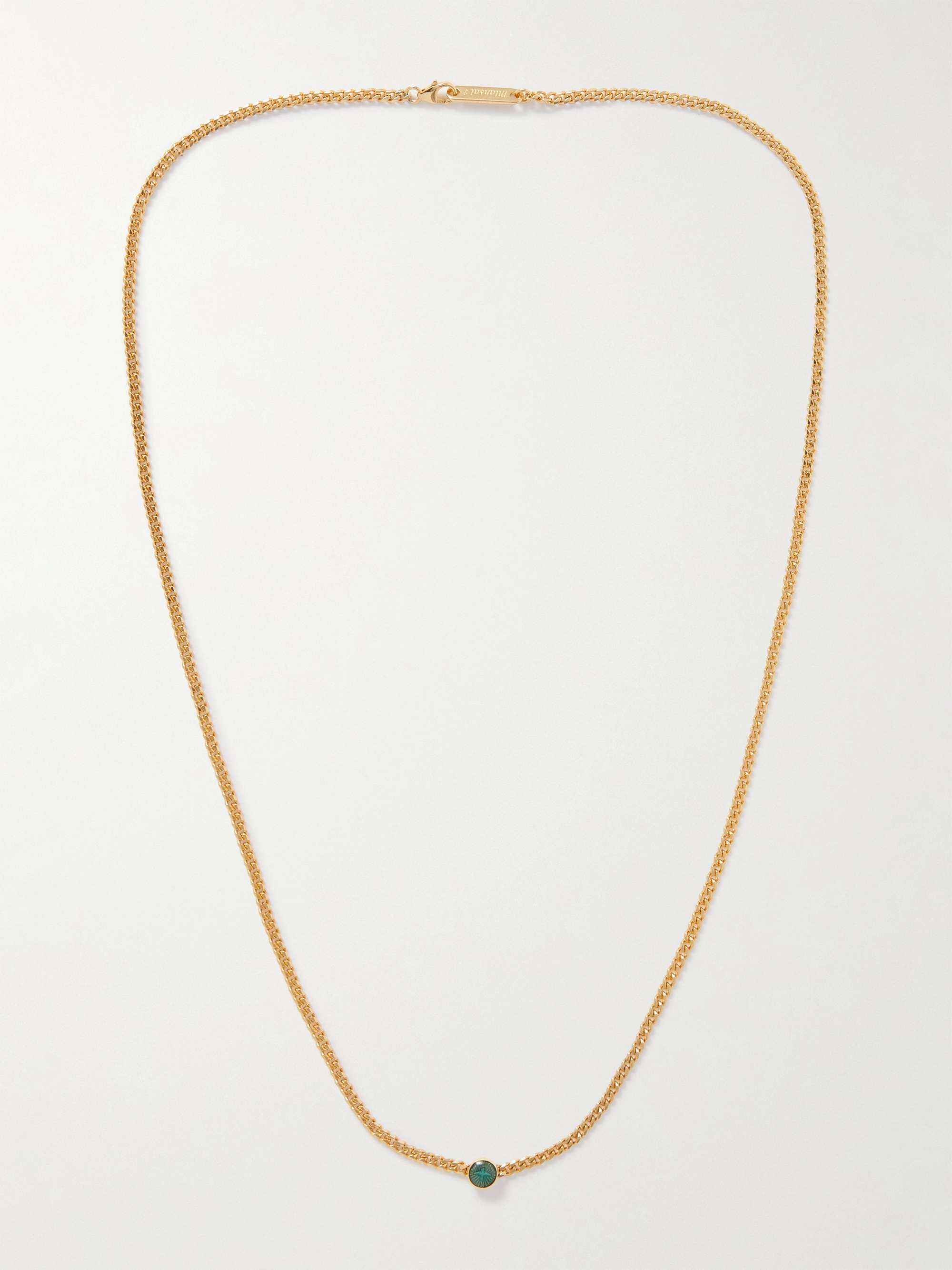 MIANSAI Dove Type Gold Vermeil and Enamel Pendant Necklace
