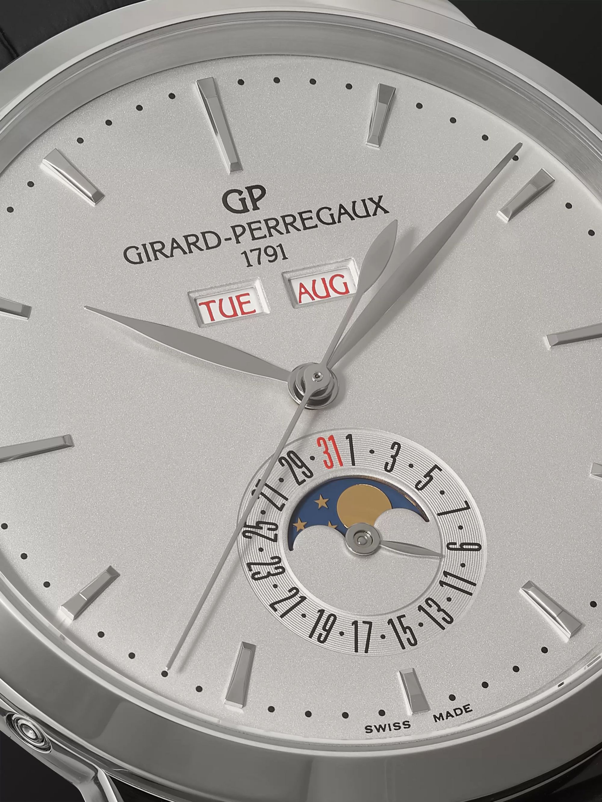GIRARD-PERREGAUX 1966 Full Calendar Automatic 40mm Stainless Steel and Alligator Watch, Ref. No. 49535-11-131-BB60