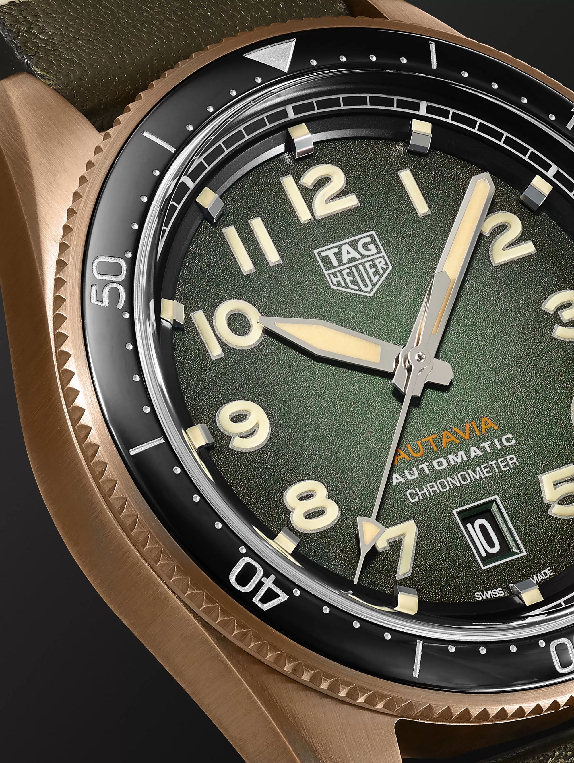 TAG HEUER Autavia Automatic Chronometer 42mm Bronze and Leather Watch, Ref. No. WBE5190.FC8268