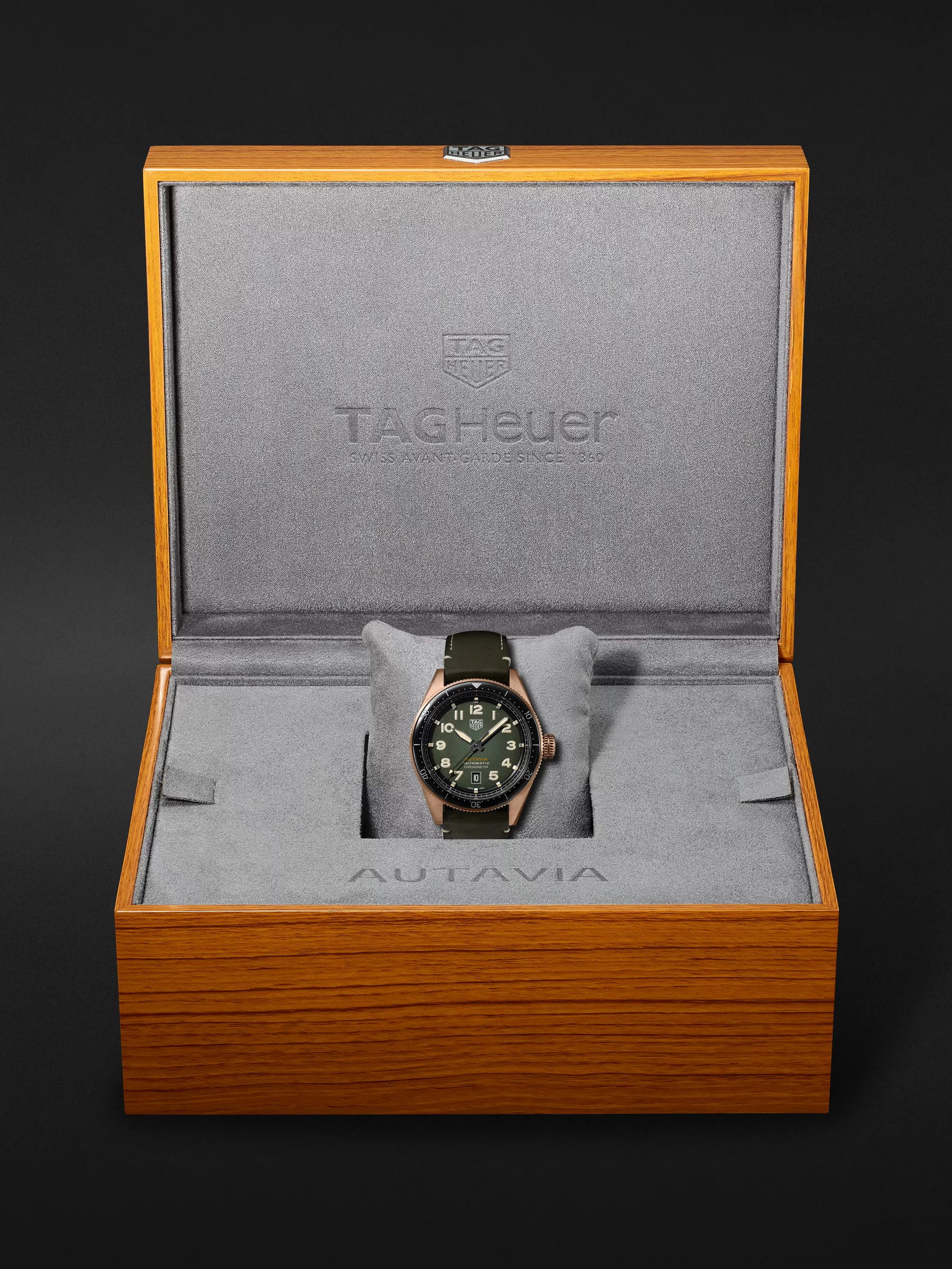 TAG HEUER Autavia Automatic Chronometer 42mm Bronze and Leather Watch, Ref. No. WBE5190.FC8268