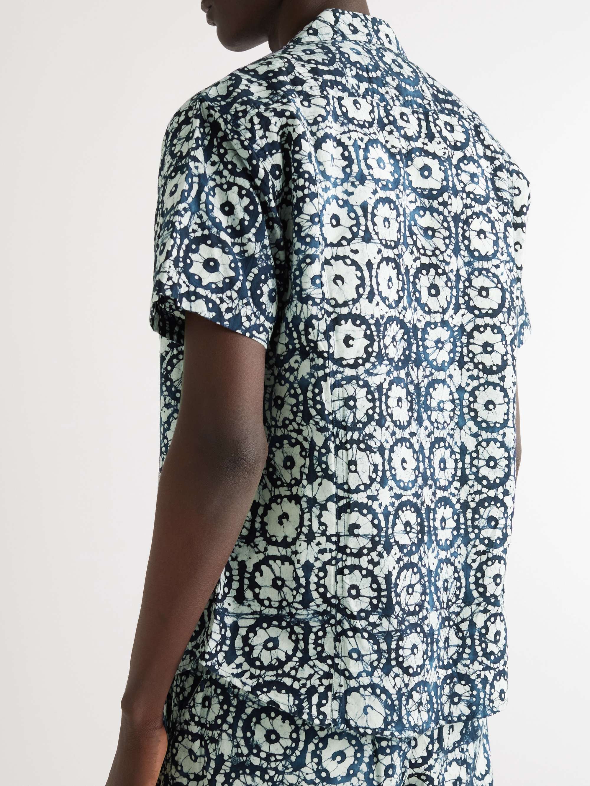 CORRIDOR Convertible-Collar Printed Cotton Shirt