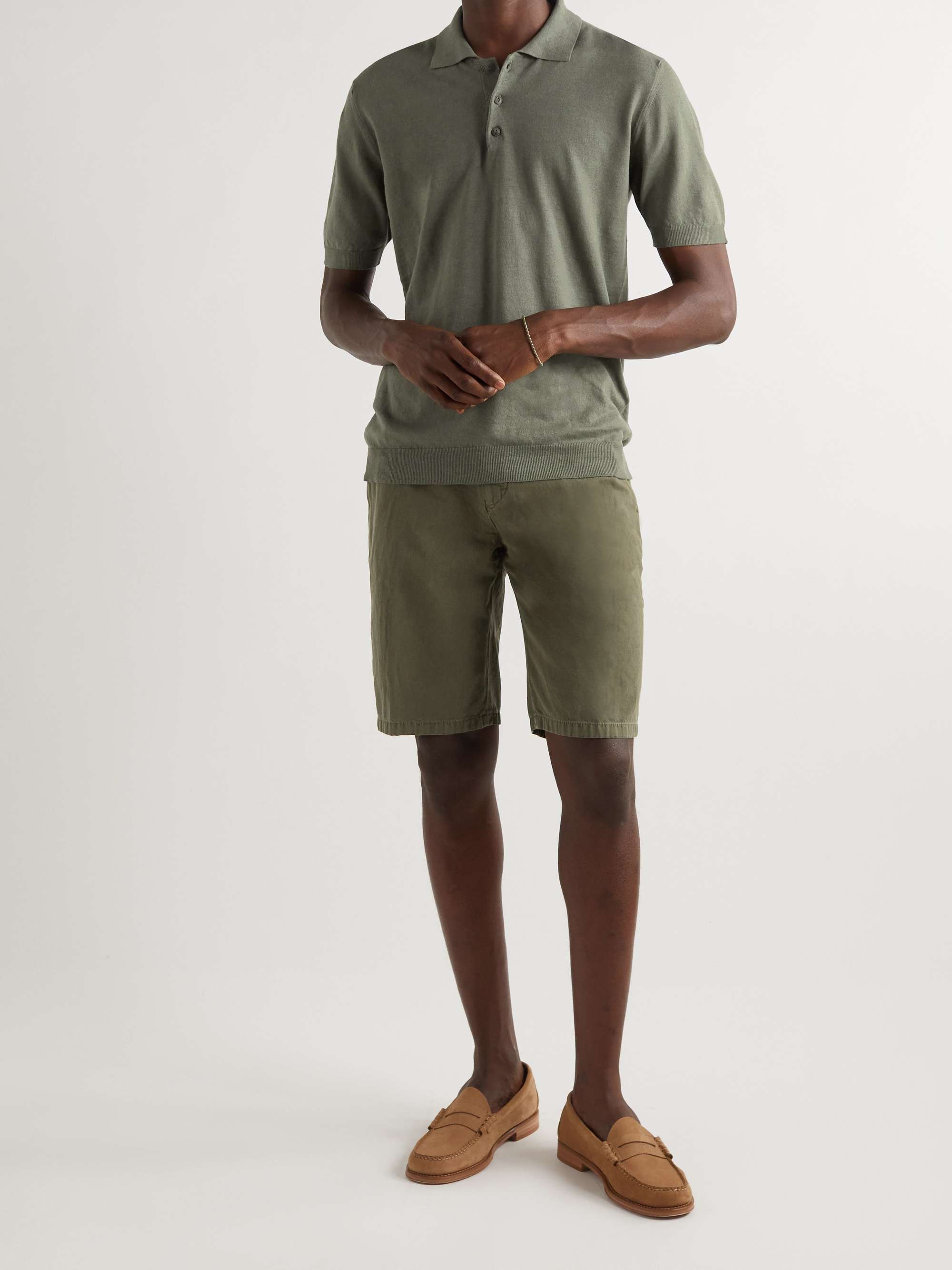 ALTEA Straight-Leg Cotton, Linen and Lyocell-Blend Bermuda Shorts for ...