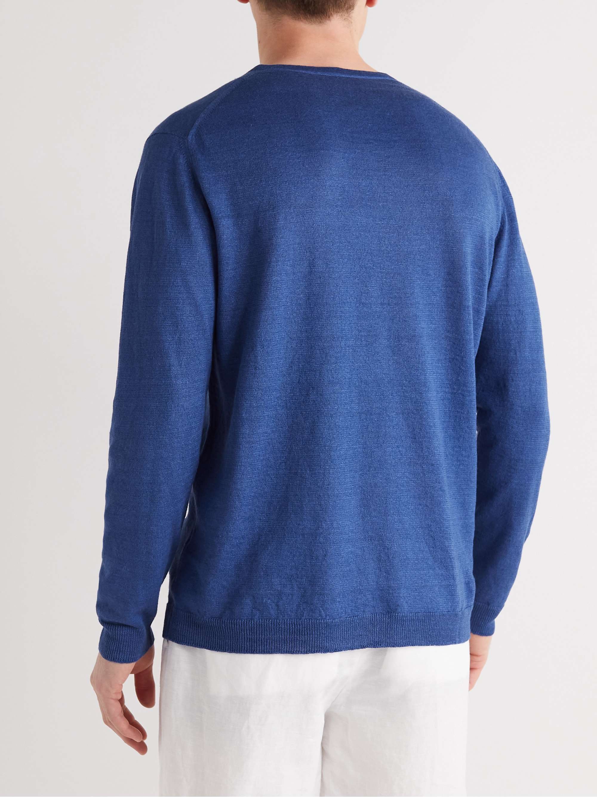 ANDERSON & SHEPPARD Knitted Linen Henley T-Shirt for Men | MR PORTER