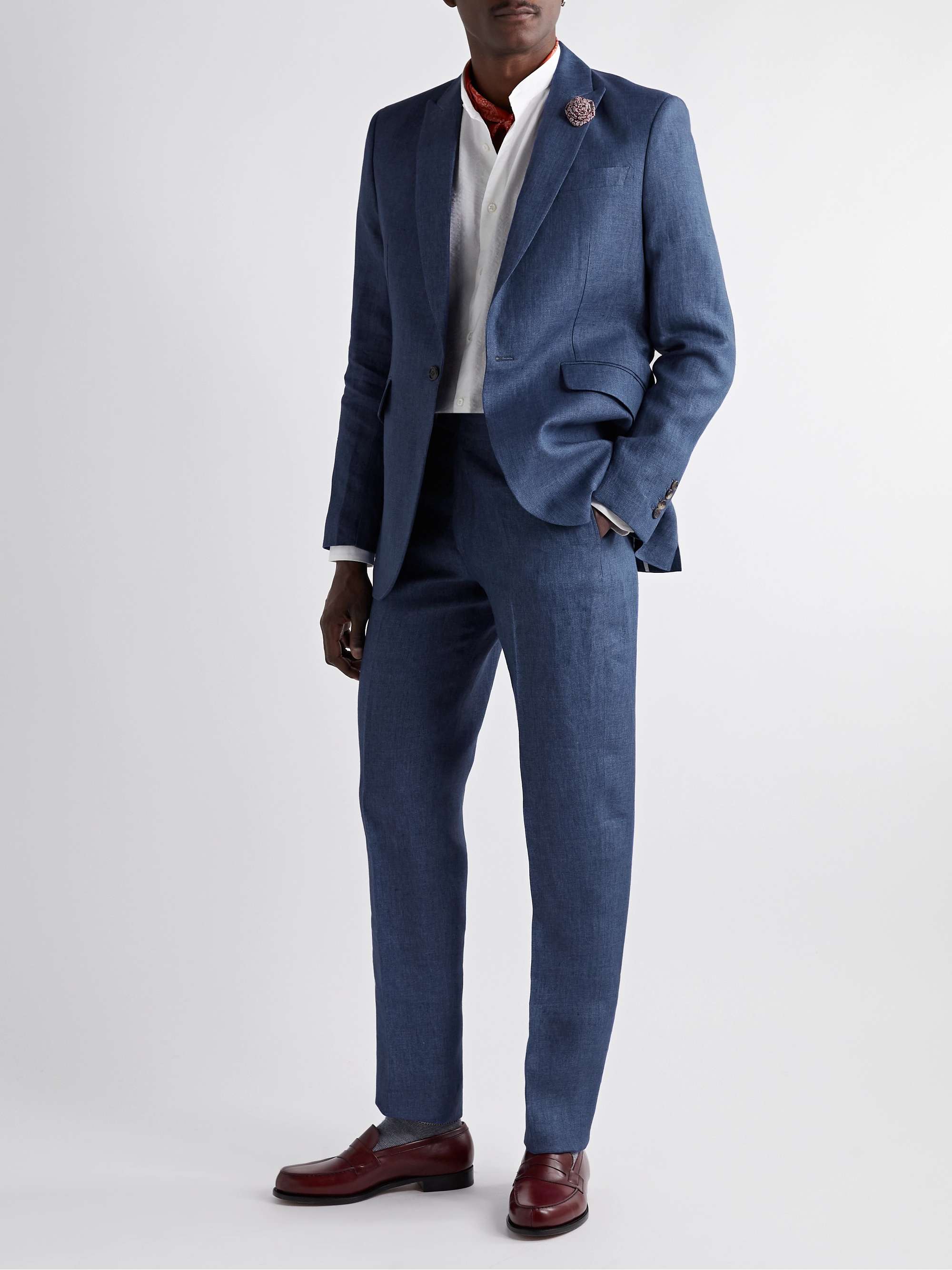 FAVOURBROOK Dawlish Ebury Slim-Fit Herringbone Linen Suit Jacket