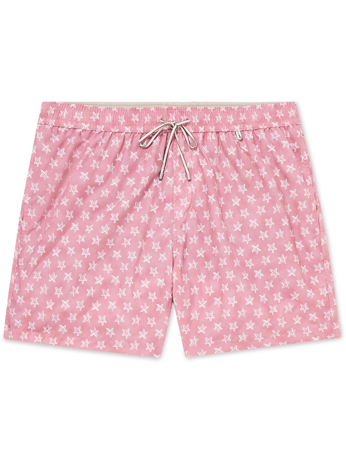 Loro Piana Mid-length Printed Swim Shorts In Red