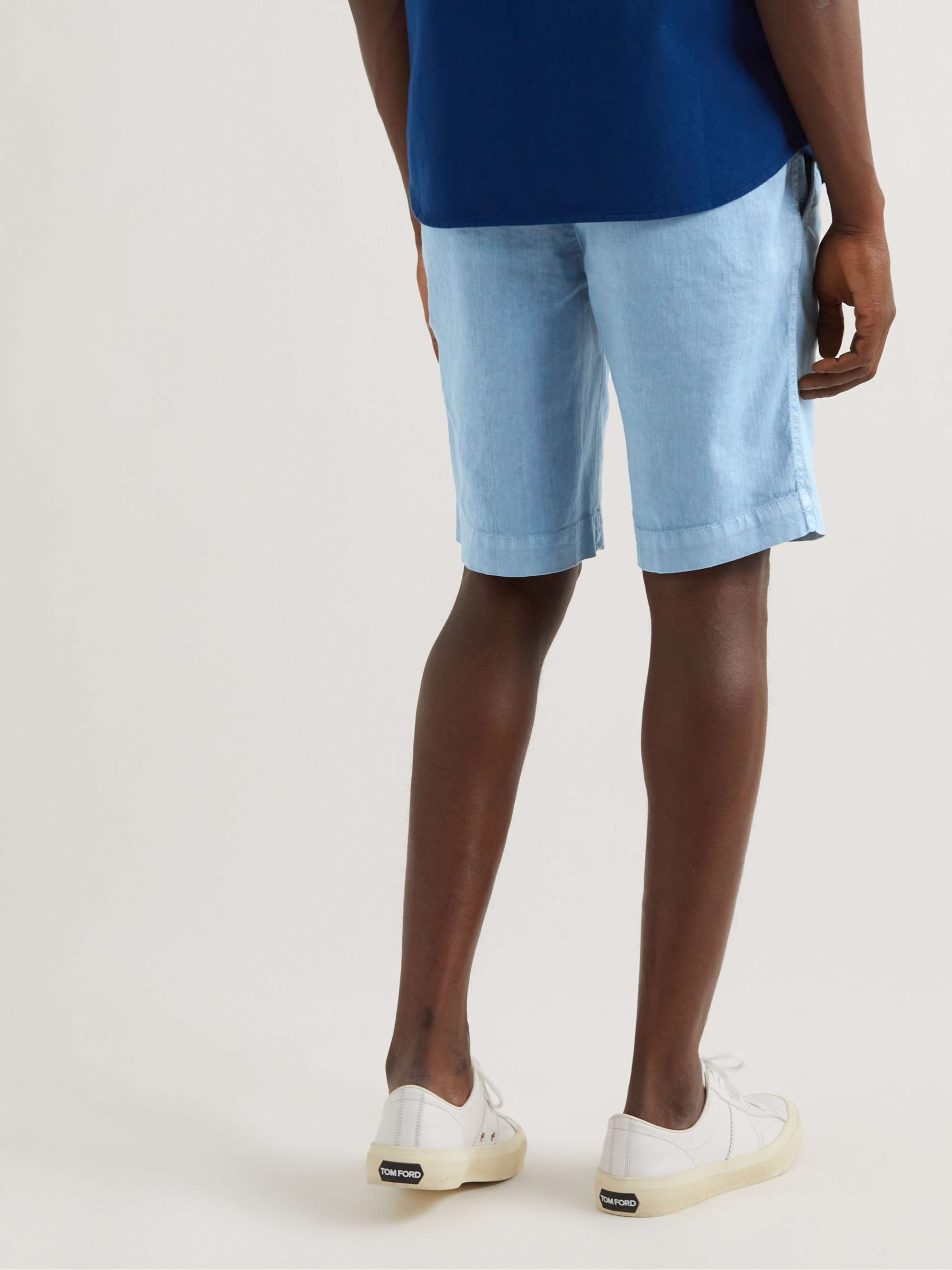 LORO PIANA Straight-Leg Linen-Blend Twill Drawstring Shorts