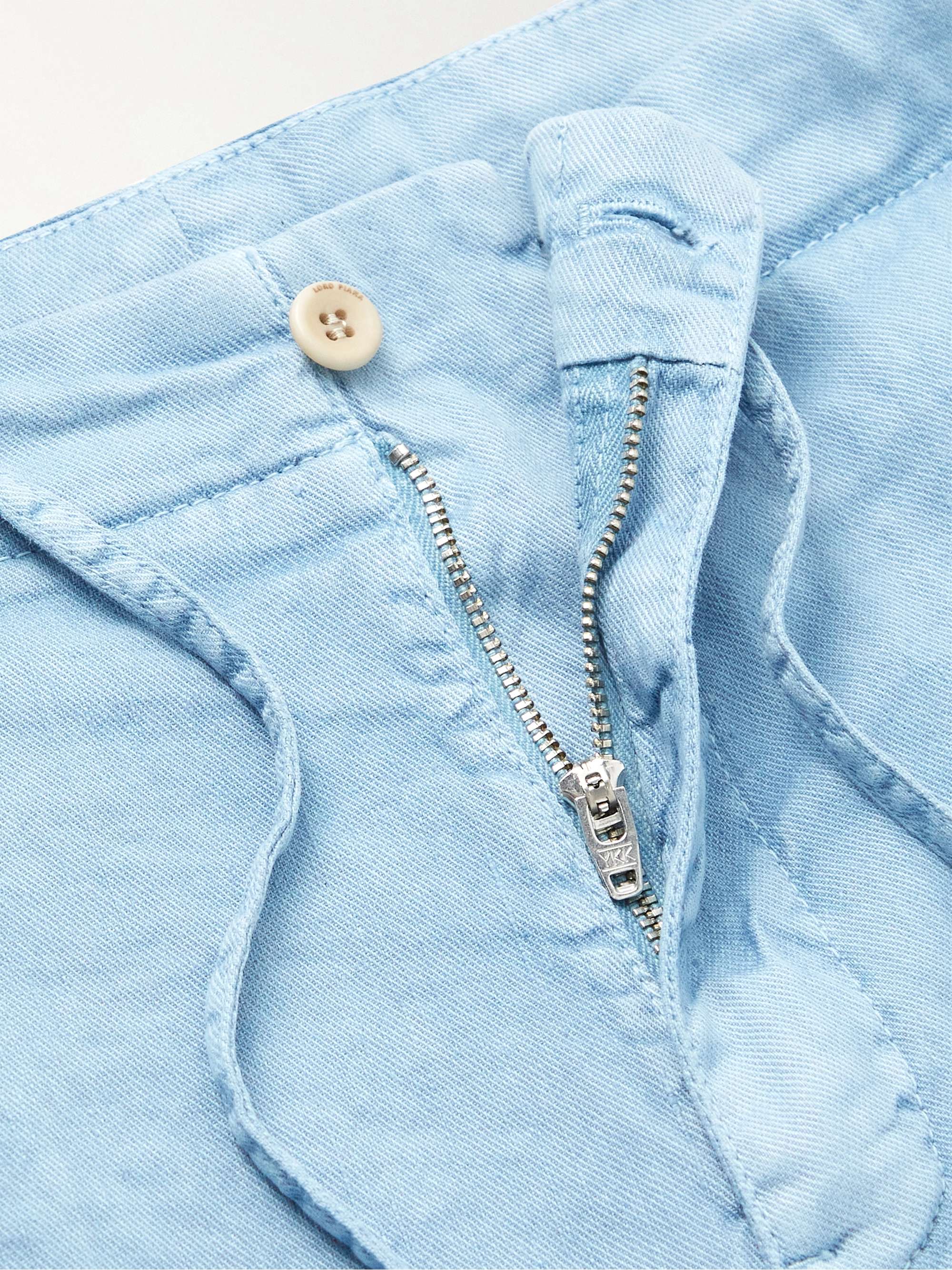 LORO PIANA Straight-Leg Linen-Blend Twill Drawstring Shorts