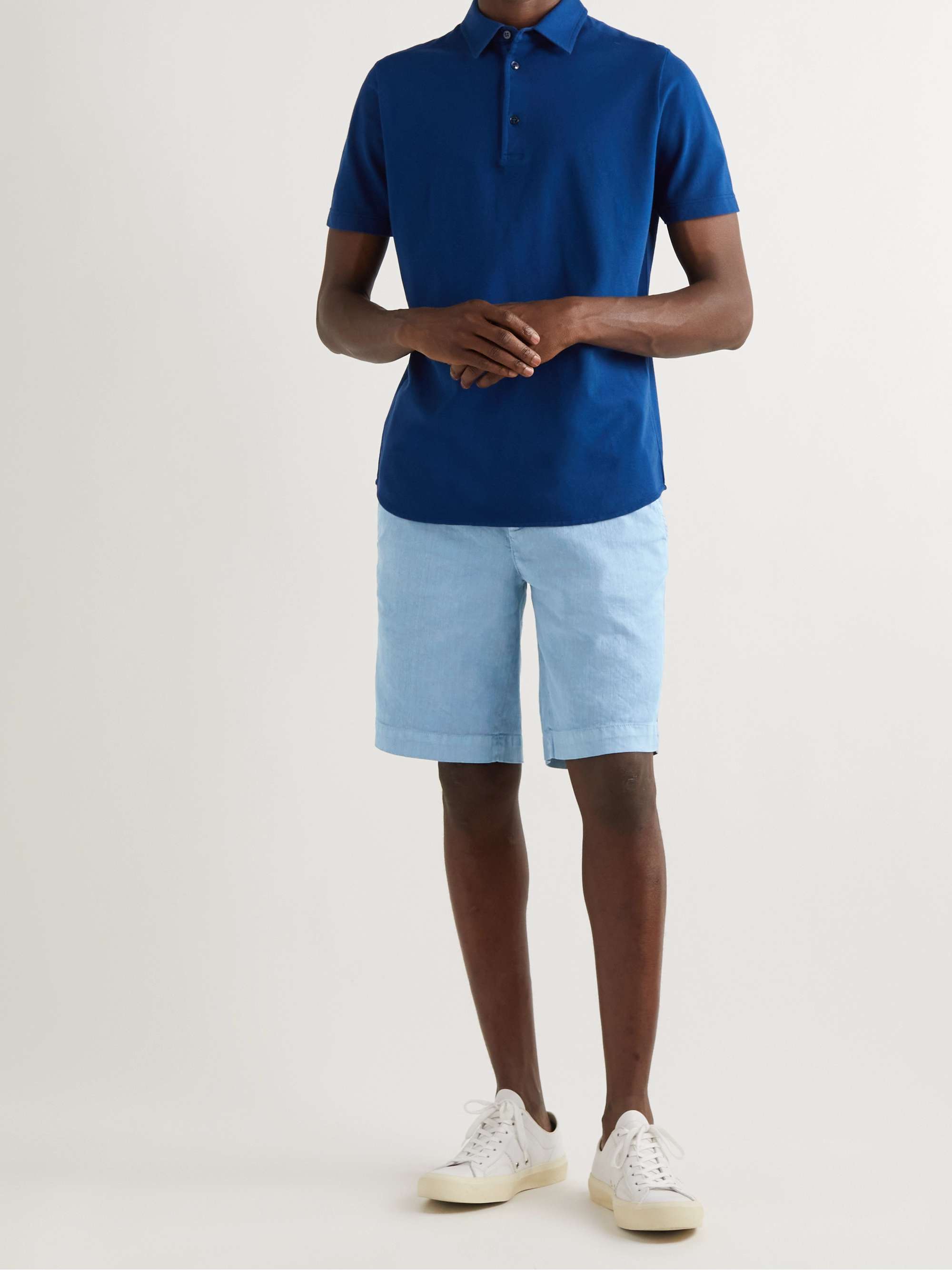LORO PIANA Straight-Leg Linen-Blend Twill Drawstring Shorts