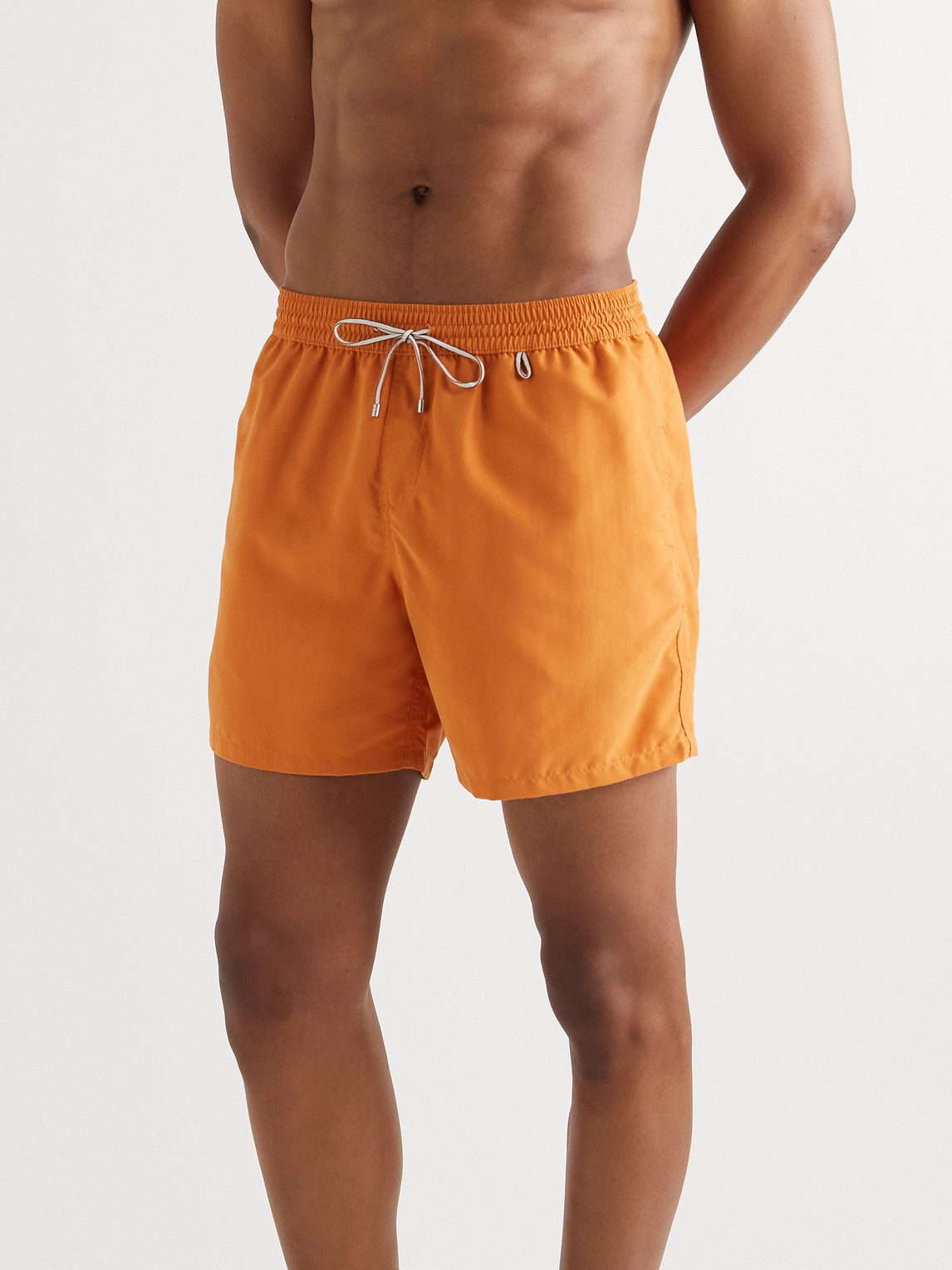 Shop Loro Piana Mid-length Swim Shorts In Orange