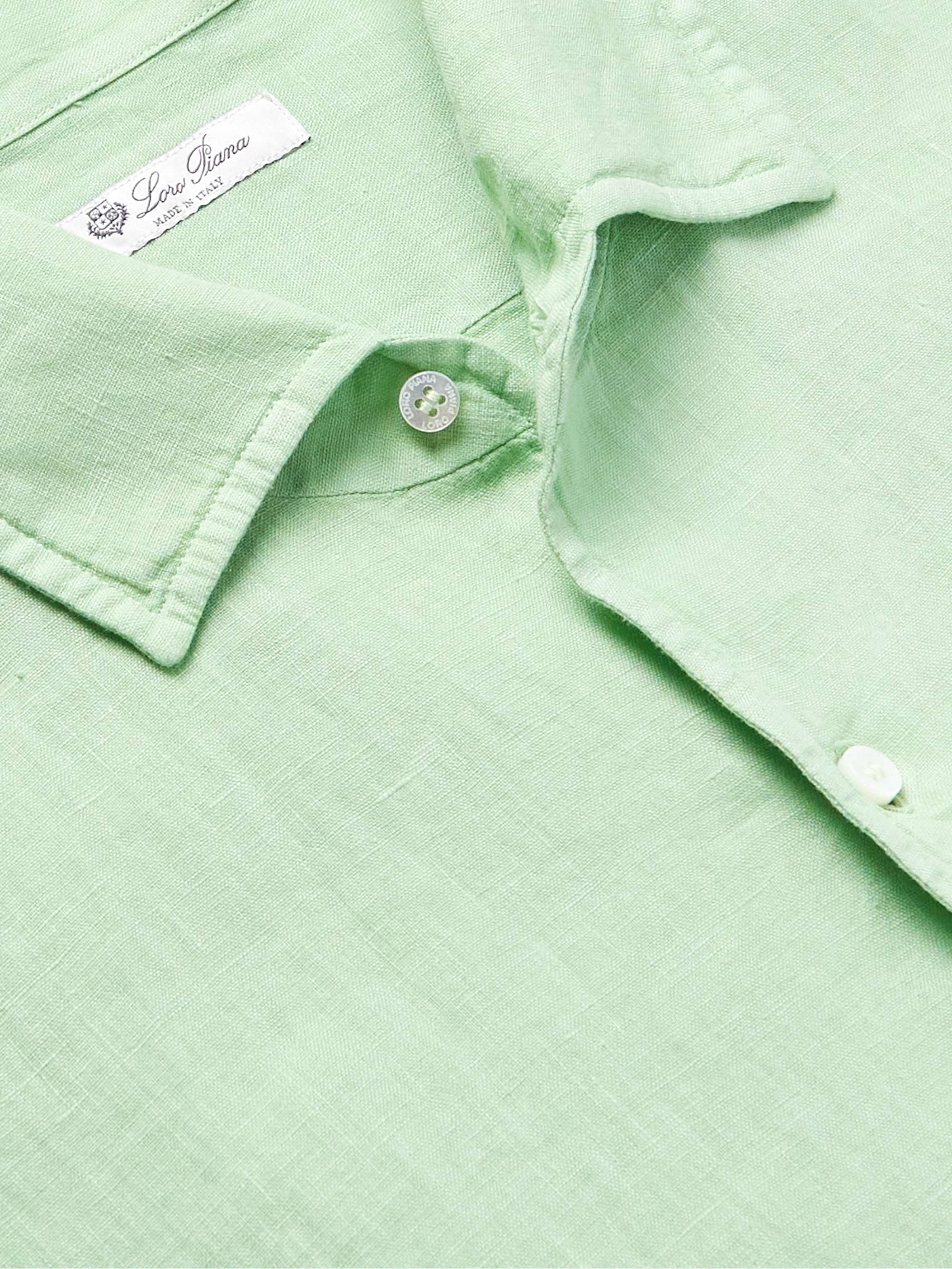LORO PIANA Andre Garment-Dyed Linen Shirt