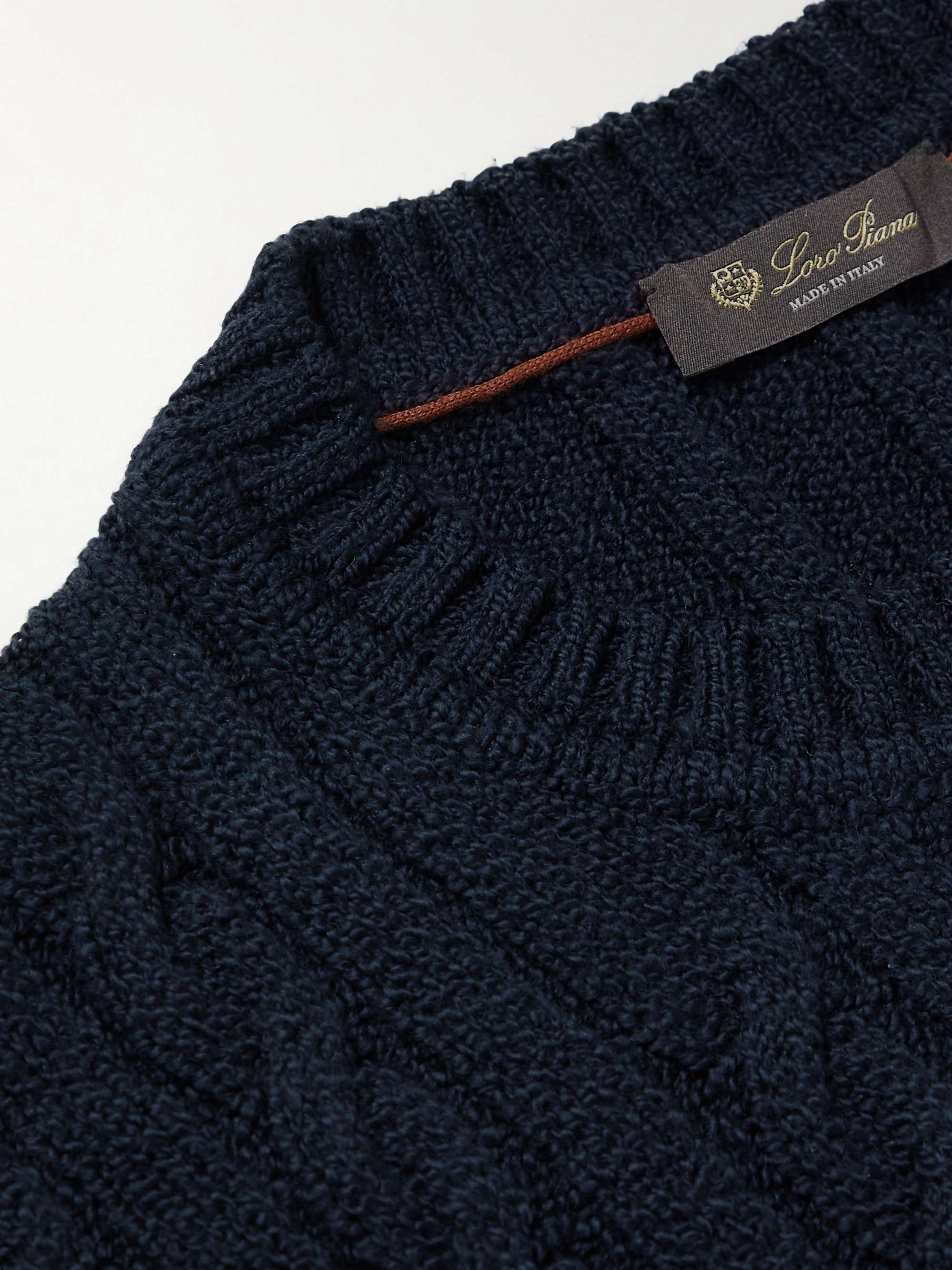 LORO PIANA Slim-Fit Cable-Knit Cotton Sweater