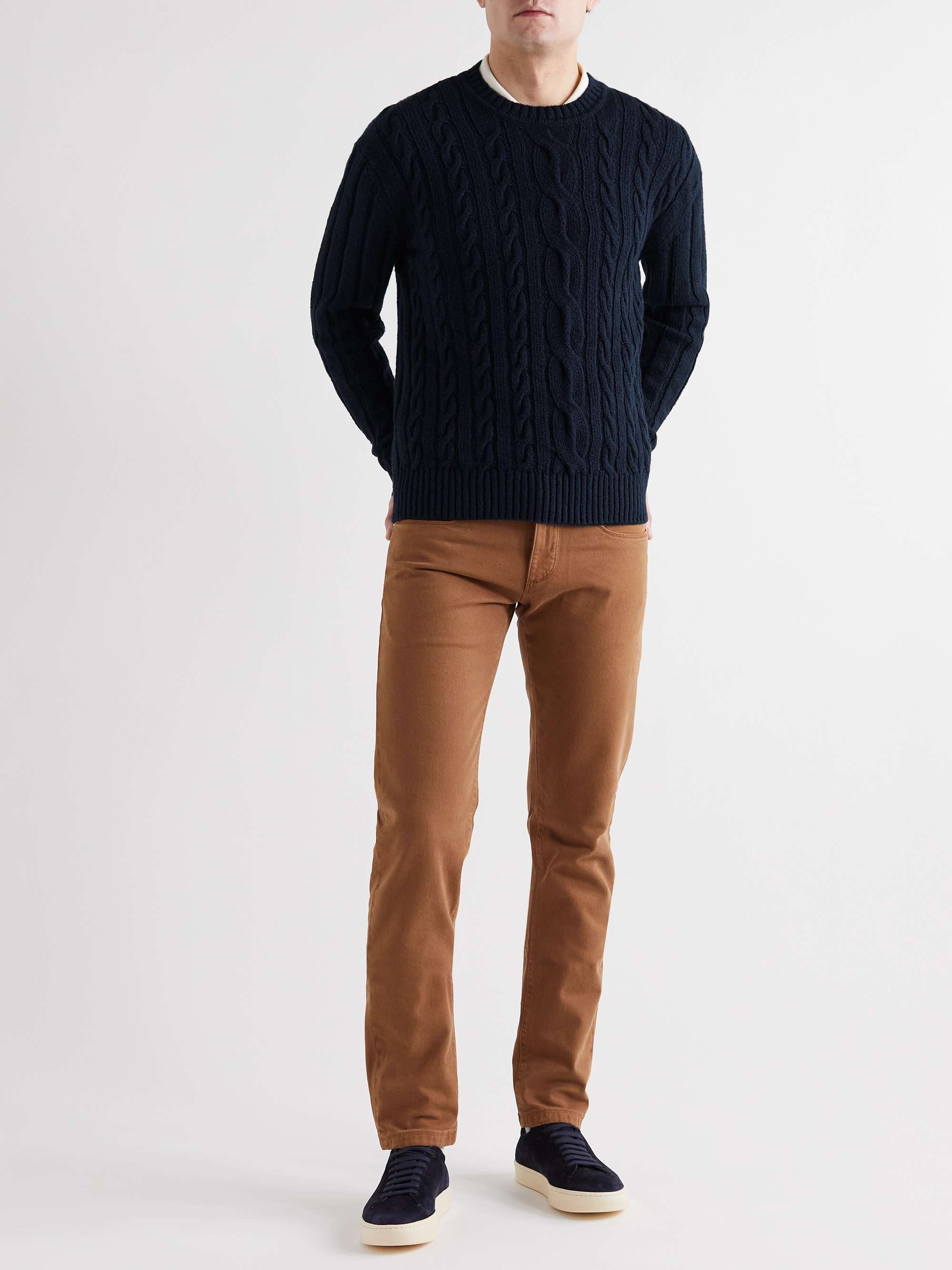 LORO PIANA Slim-Fit Cable-Knit Cotton Sweater