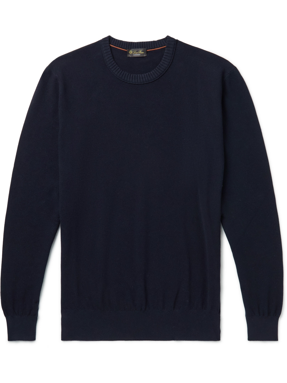 Loro Piana Slim-fit Cotton And Silk-blend Sweater In Blue