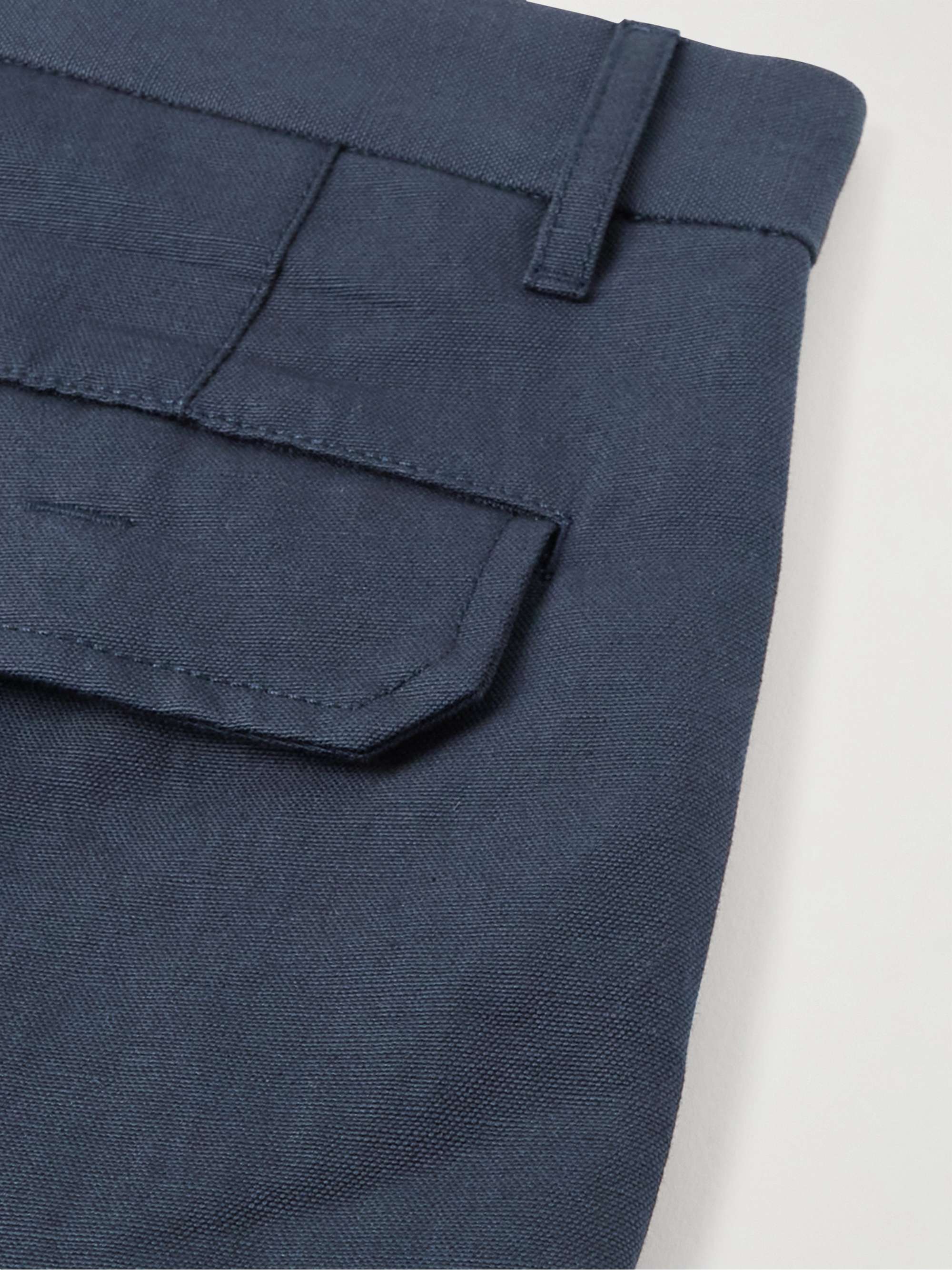 LORO PIANA Straight-Leg Cotton and Linen-Blend Cargo Shorts
