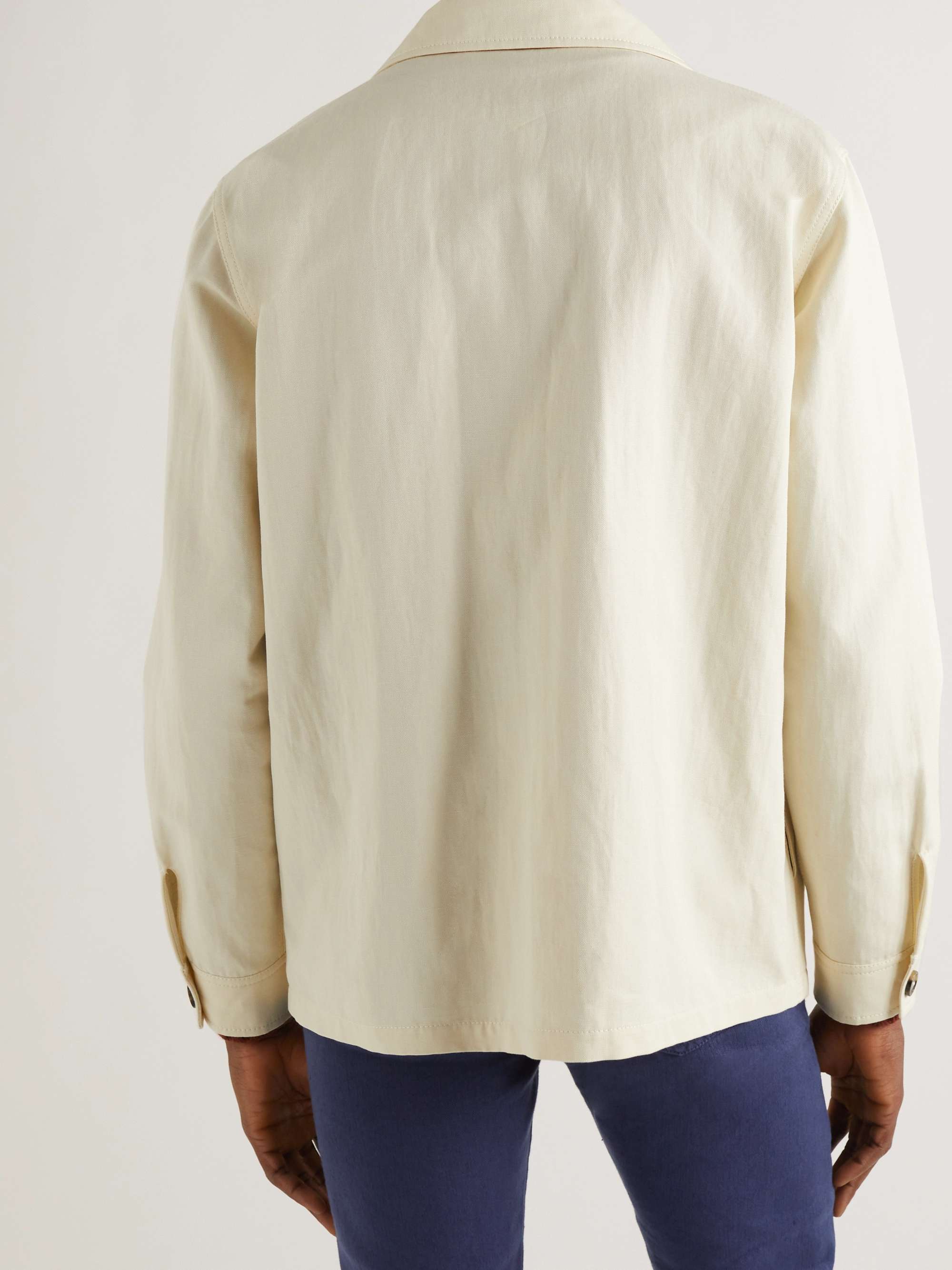 LORO PIANA Camp-Collar Cotton and Linen-Blend Canvas Overshirt