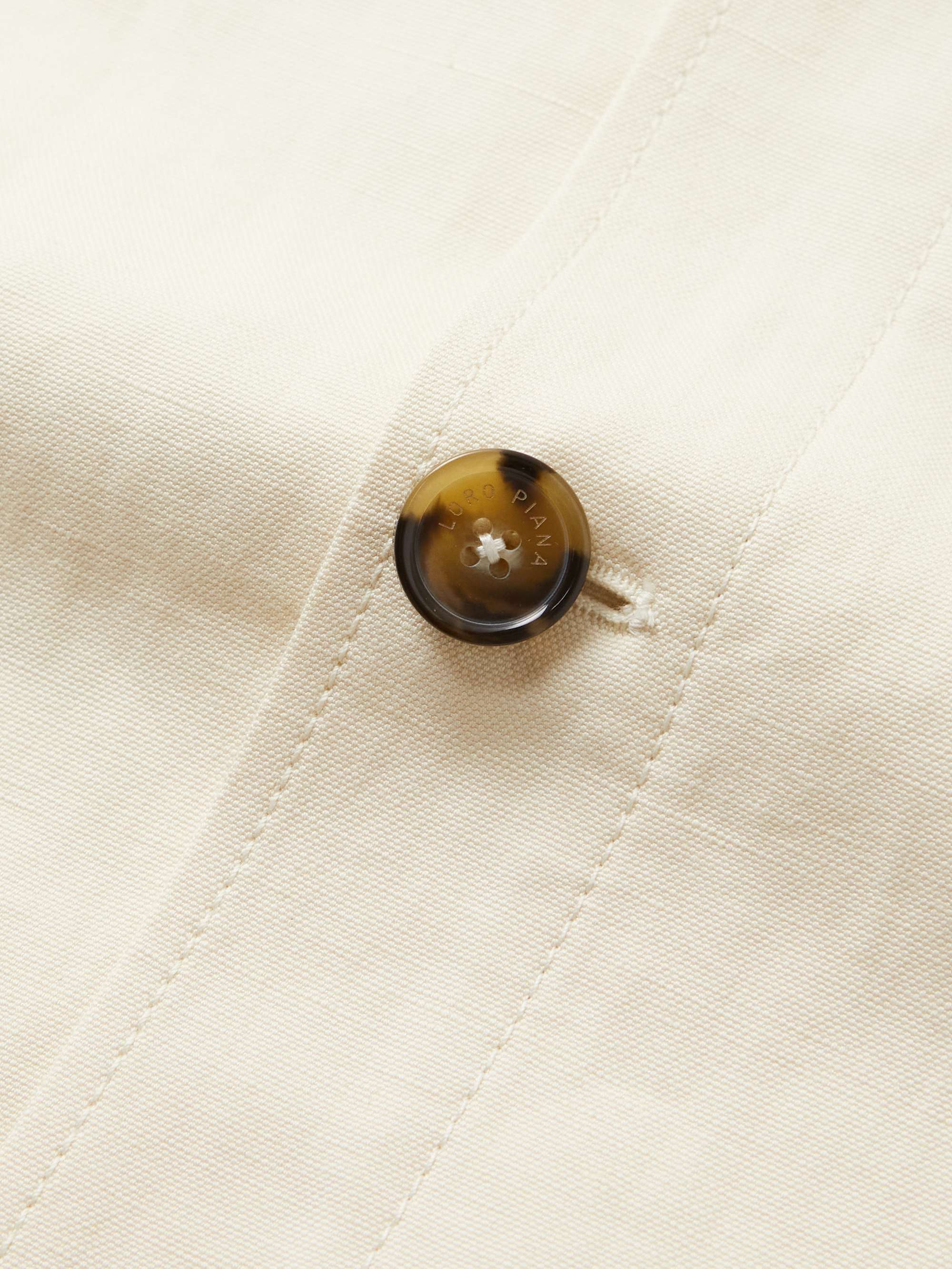 LORO PIANA Camp-Collar Cotton and Linen-Blend Canvas Overshirt