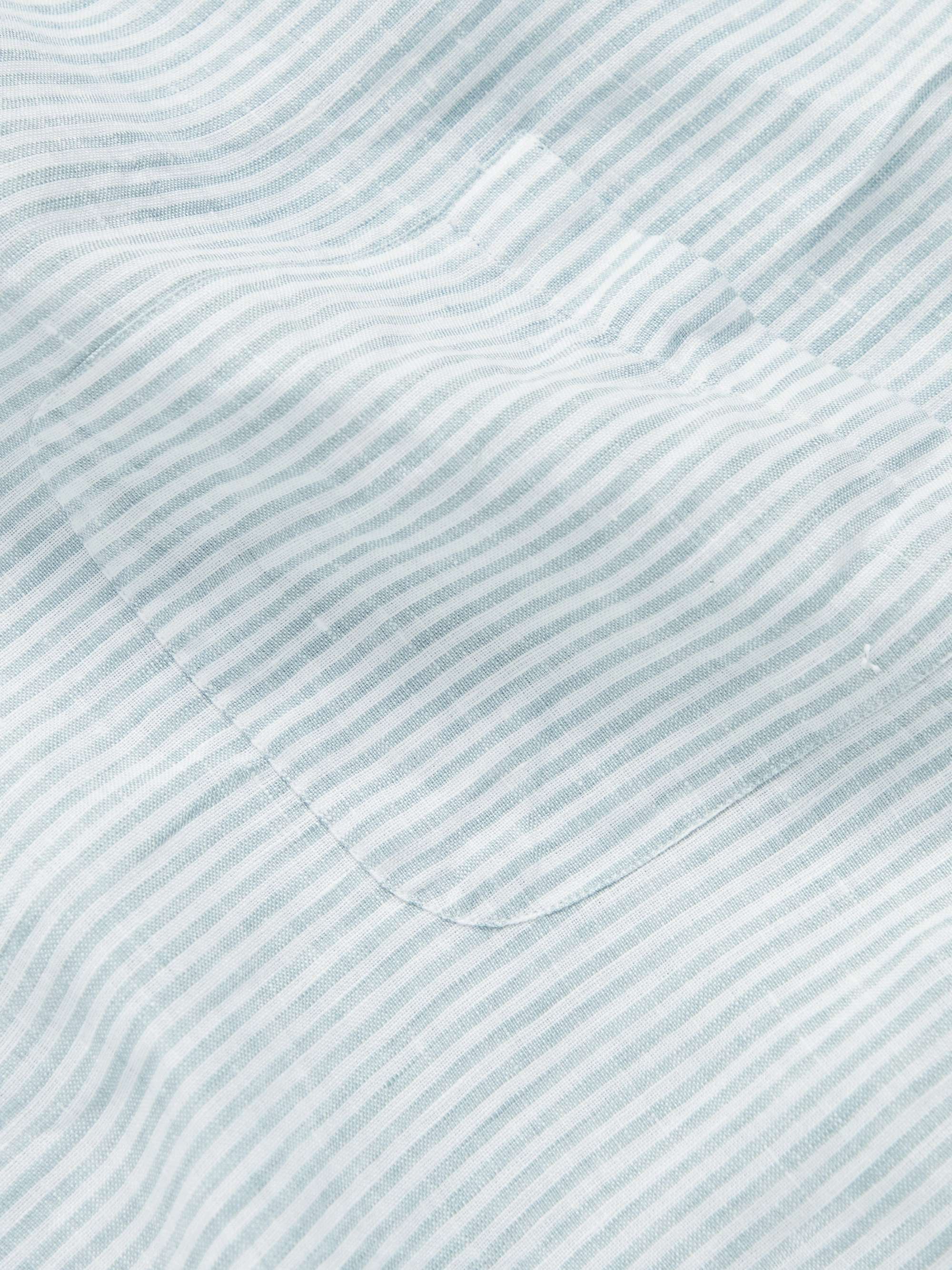 LORO PIANA André Garment-Dyed Striped Linen Shirt