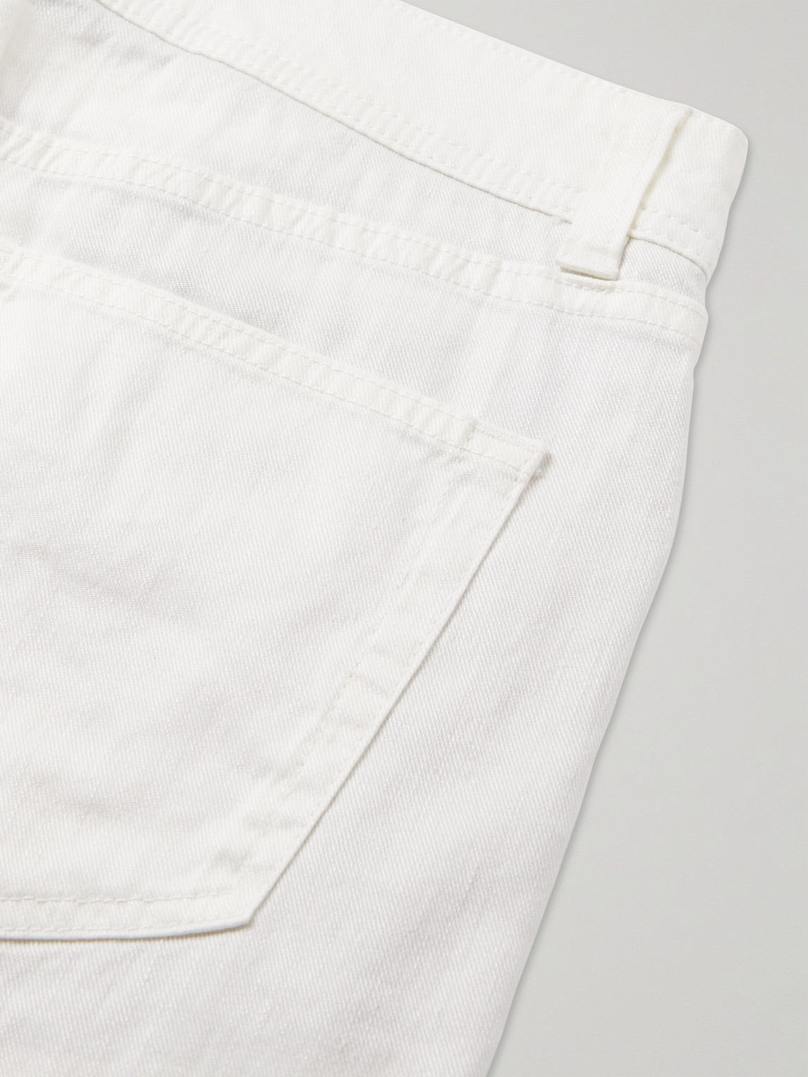 Loro Piana Slim-fit Linen-blend Twill Trousers In White
