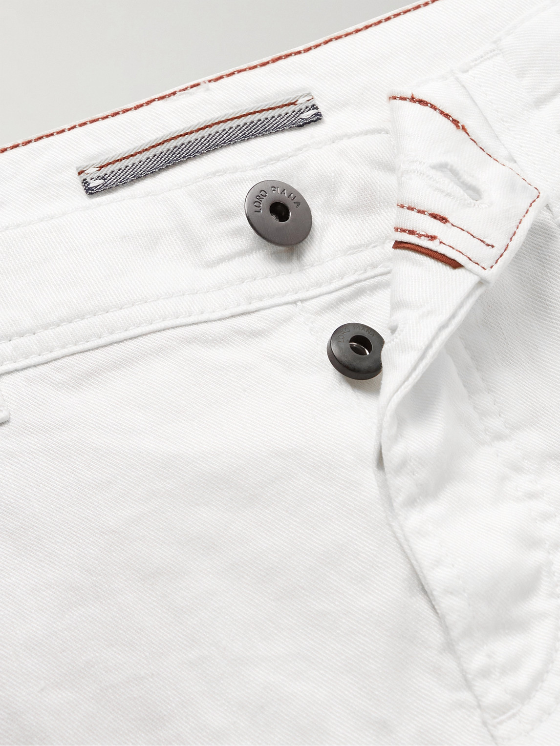 Loro Piana Slim-fit Linen-blend Twill Trousers In White