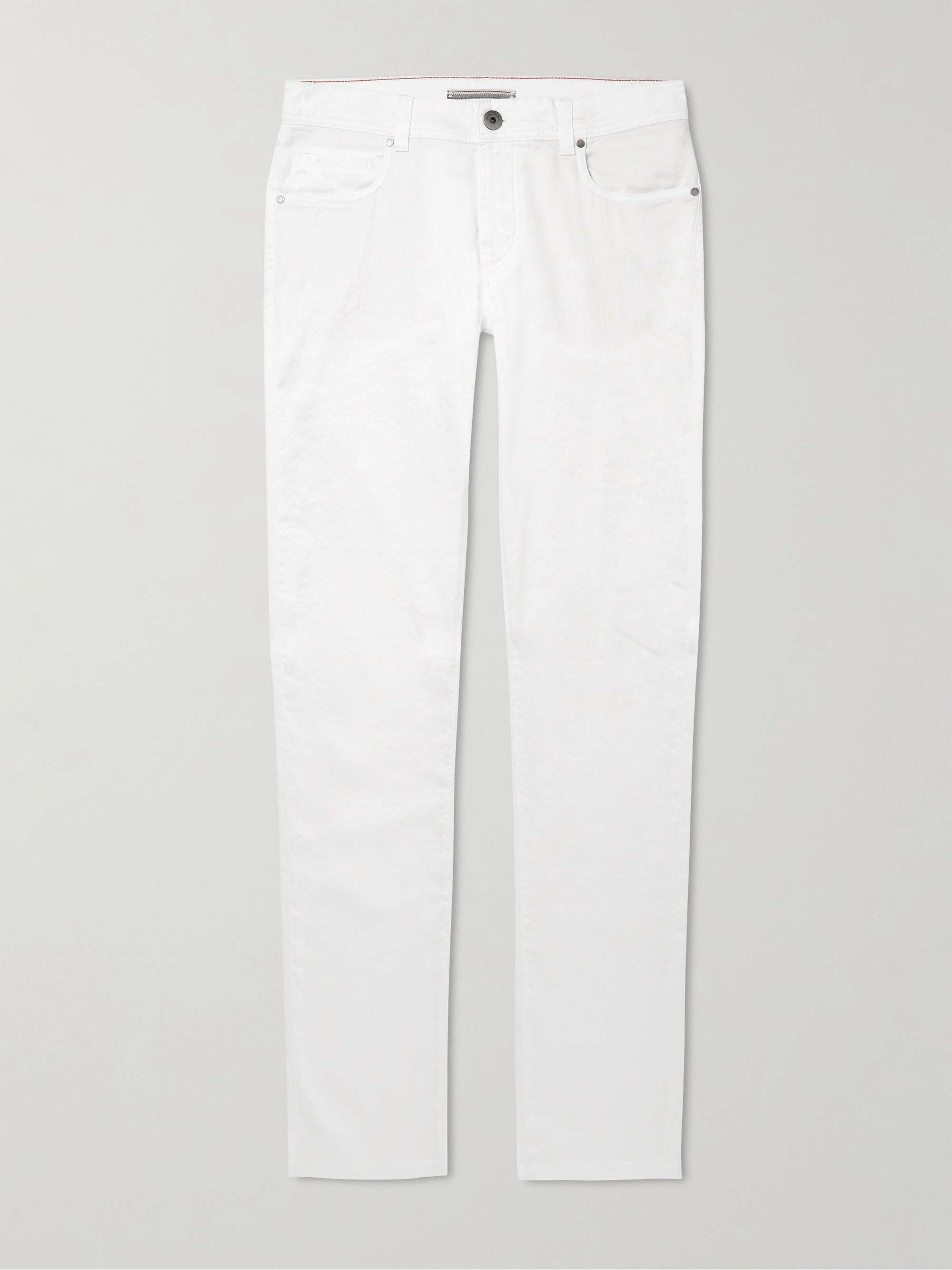 LORO PIANA Slim-Fit Linen-Blend Twill Trousers for Men | MR