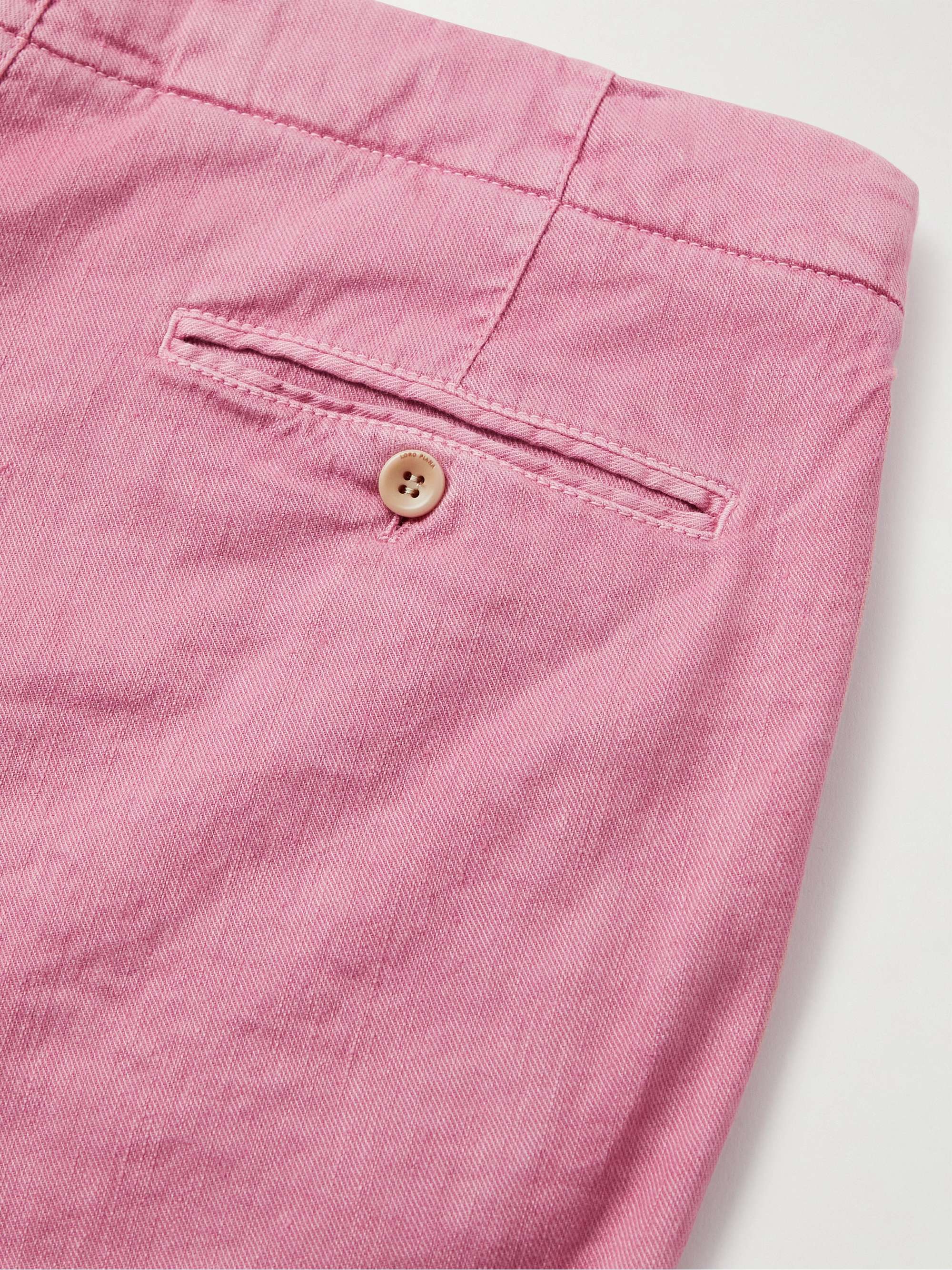 LORO PIANA Straight-Leg Linen-Blend Twill Drawstring Shorts