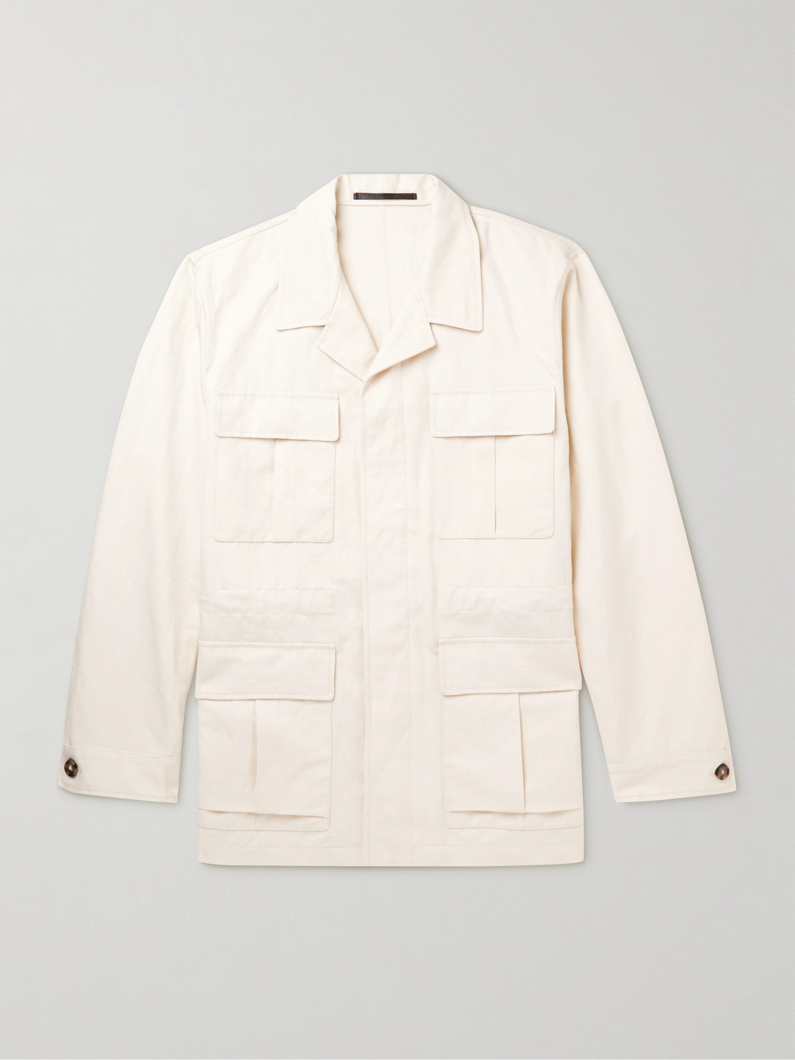 Loro Piana ojave Camp-Collar Cotton and Linen-Blend Field Jacketen