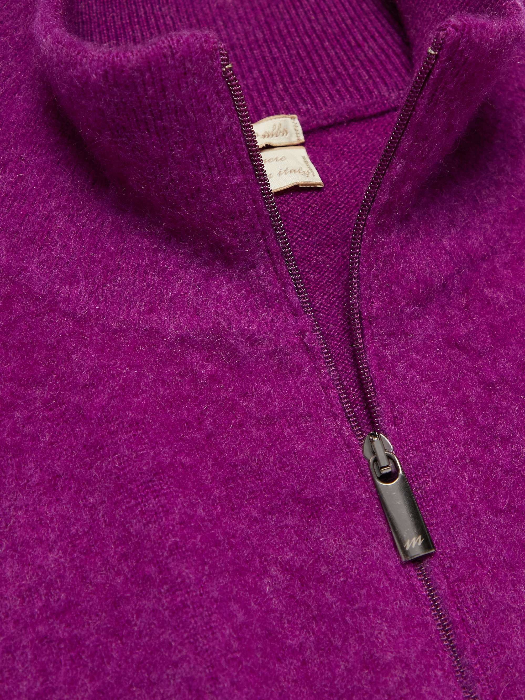 MASSIMO ALBA Brushed-Cashmere Half-Zip Sweater
