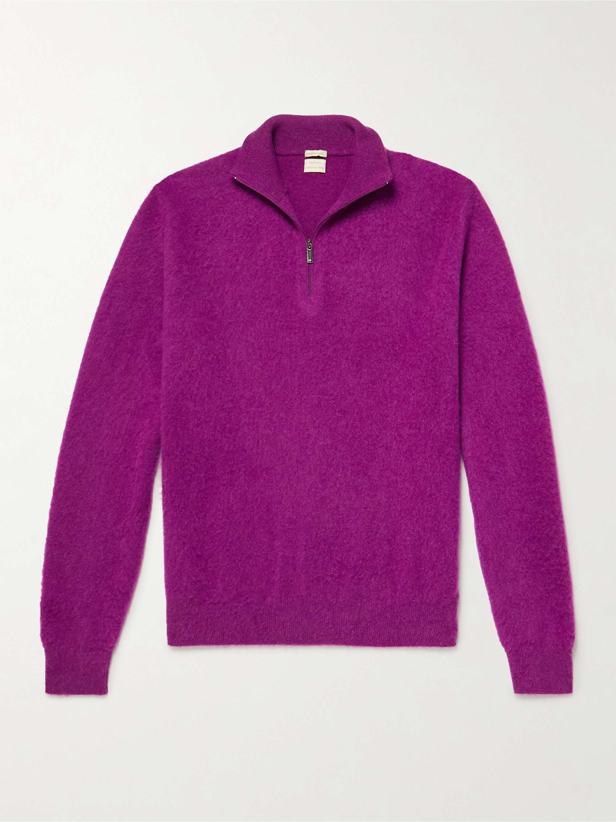 MASSIMO ALBA Brushed Cashmere Half-Zip Sweater for Men | MR PORTER