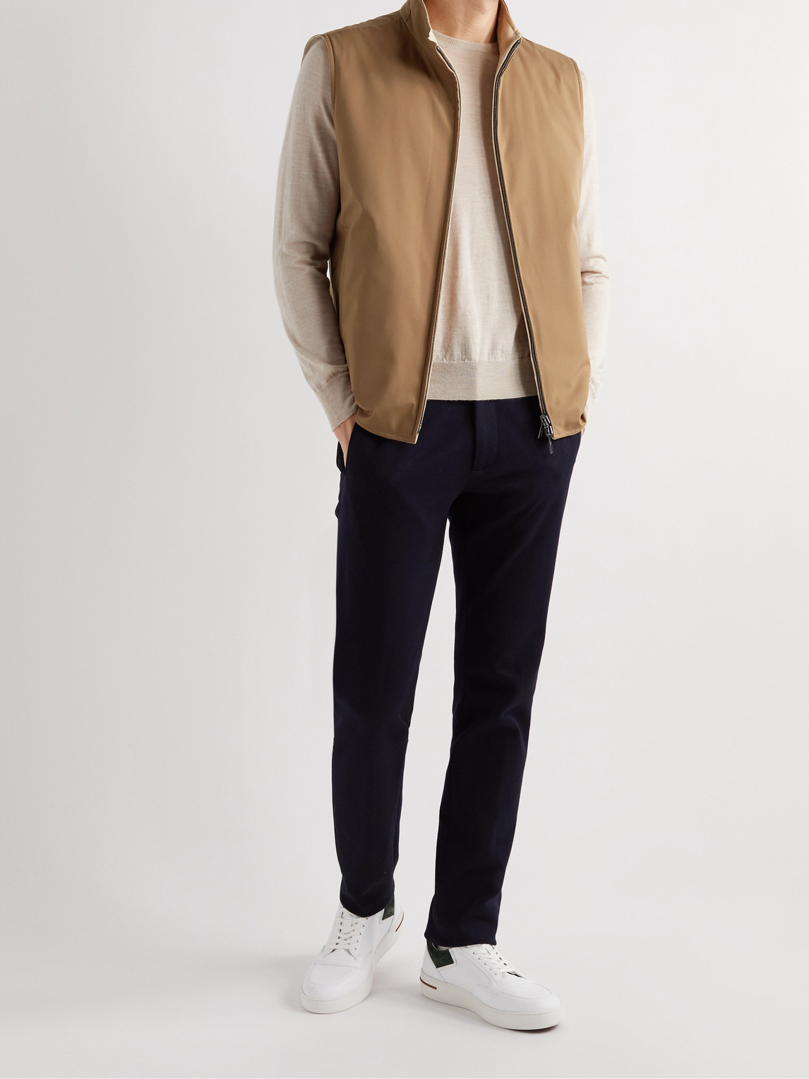 Shop Loro Piana Marlin Reversible Shell And Linen And Silk-blend Gilet In Unknown