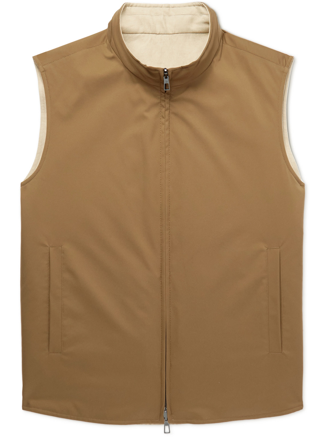 Marlin Reversible Shell and Linen and Silk-Blend Gilet