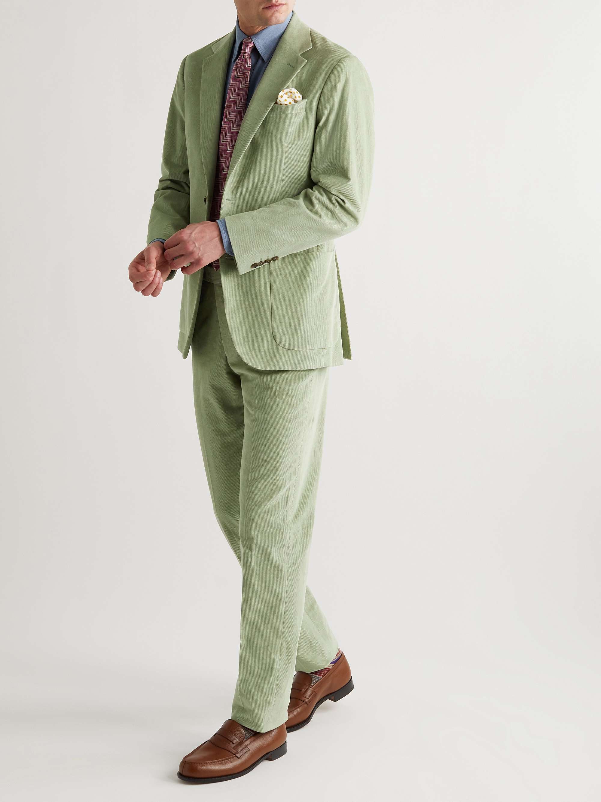 RICHARD JAMES Straight-Leg Cotton-Needlecord Suit Trousers