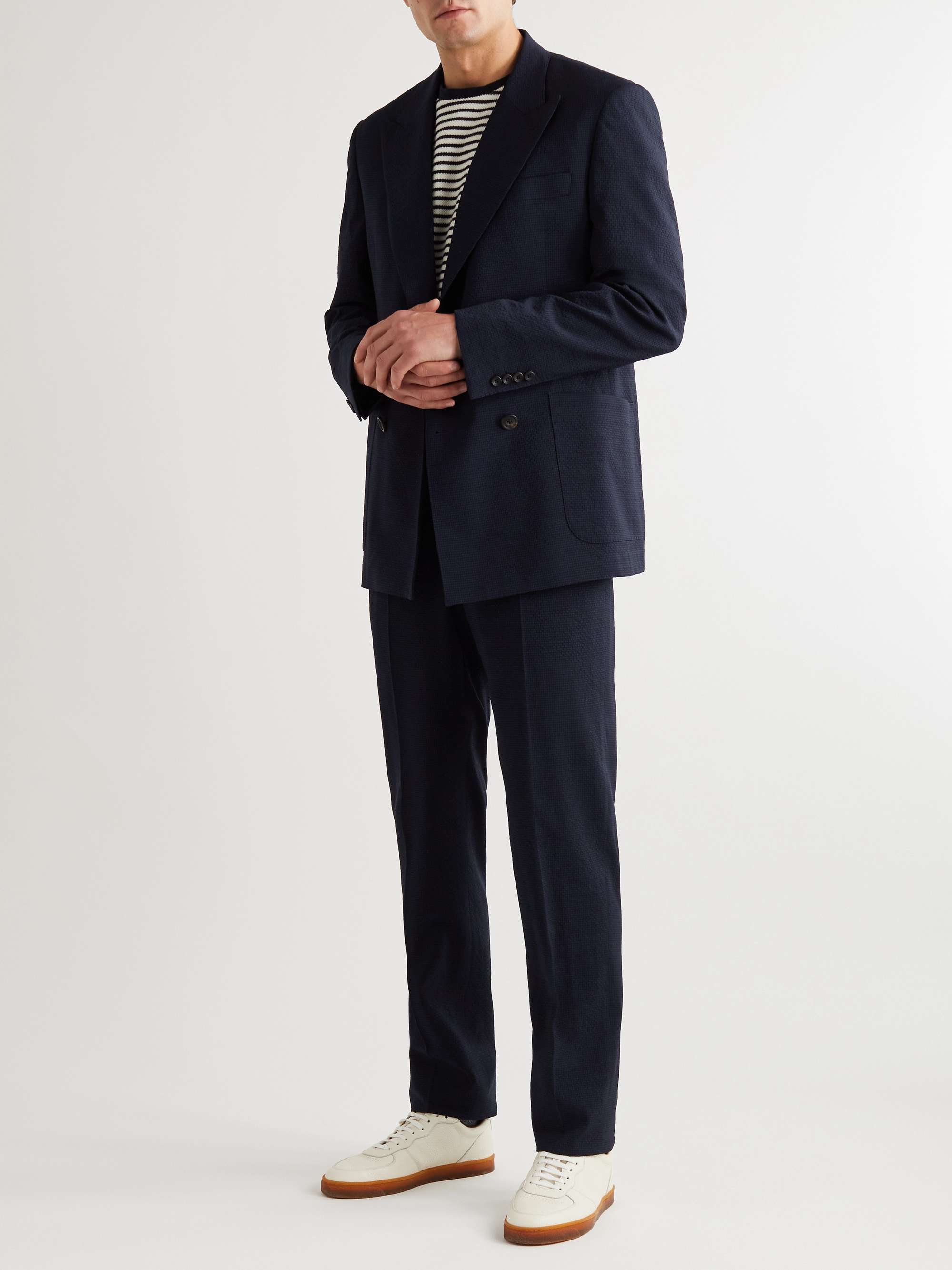 RICHARD JAMES Active Unstructured Wool-Blend Seersucker Suit Jacket for ...