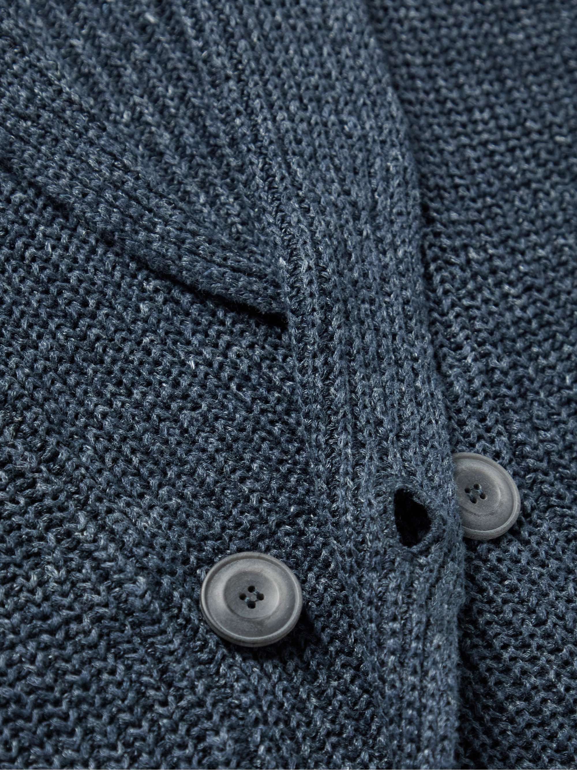 THOM SWEENEY Double-Breasted Ribbed Linen Cardigan