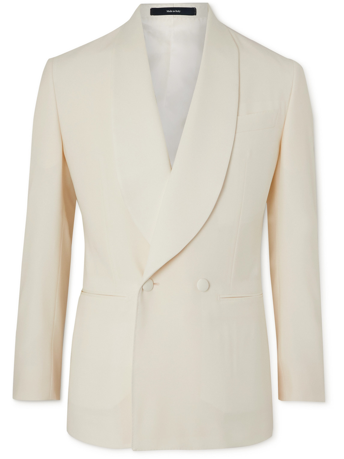 Thom Sweeney - Slim-Fit Shawl-Collar Double-Breasted Wool Tuxedo Jacket - Men - Neutrals - IT 50